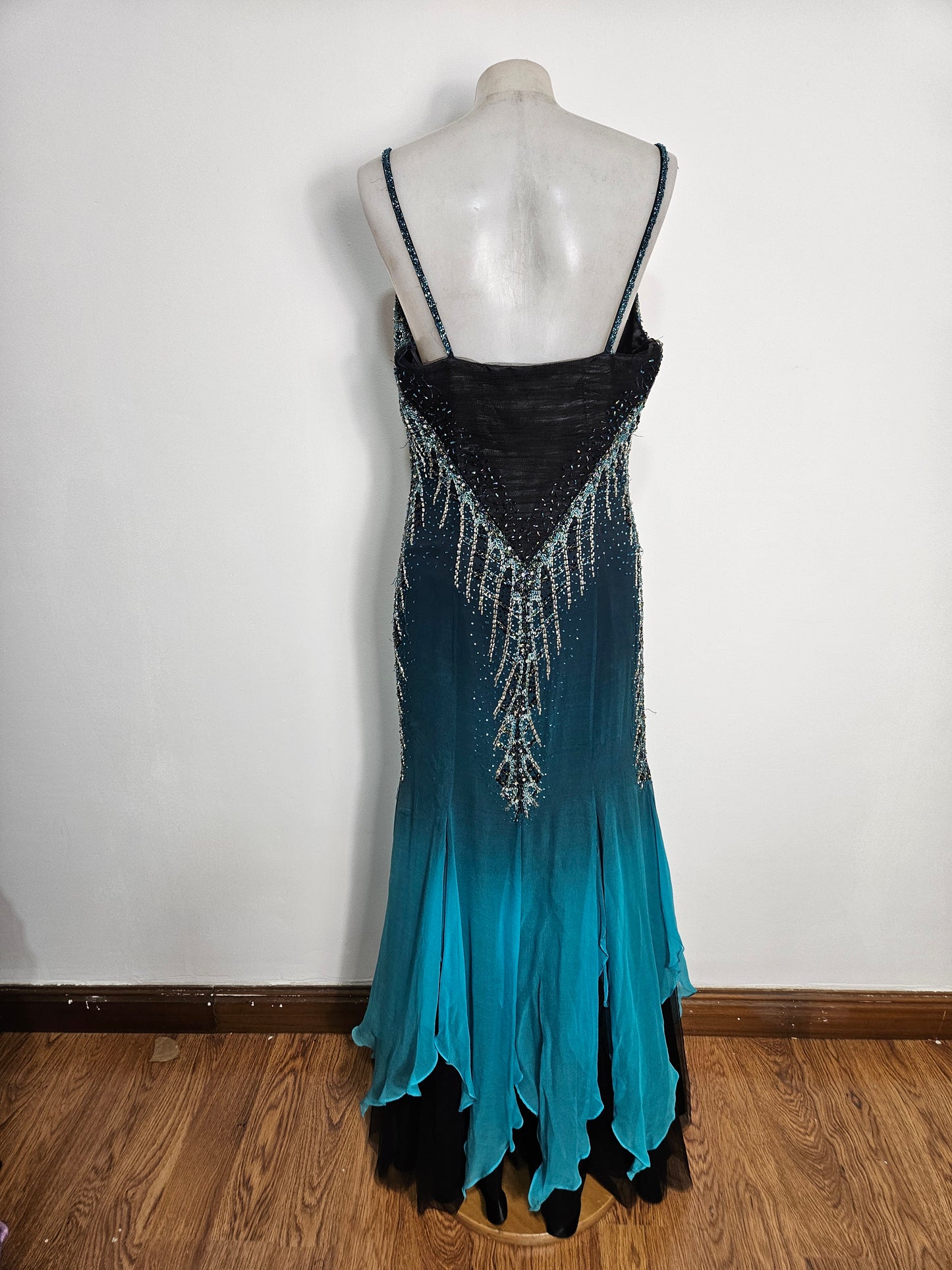 100% silk embroidered dress