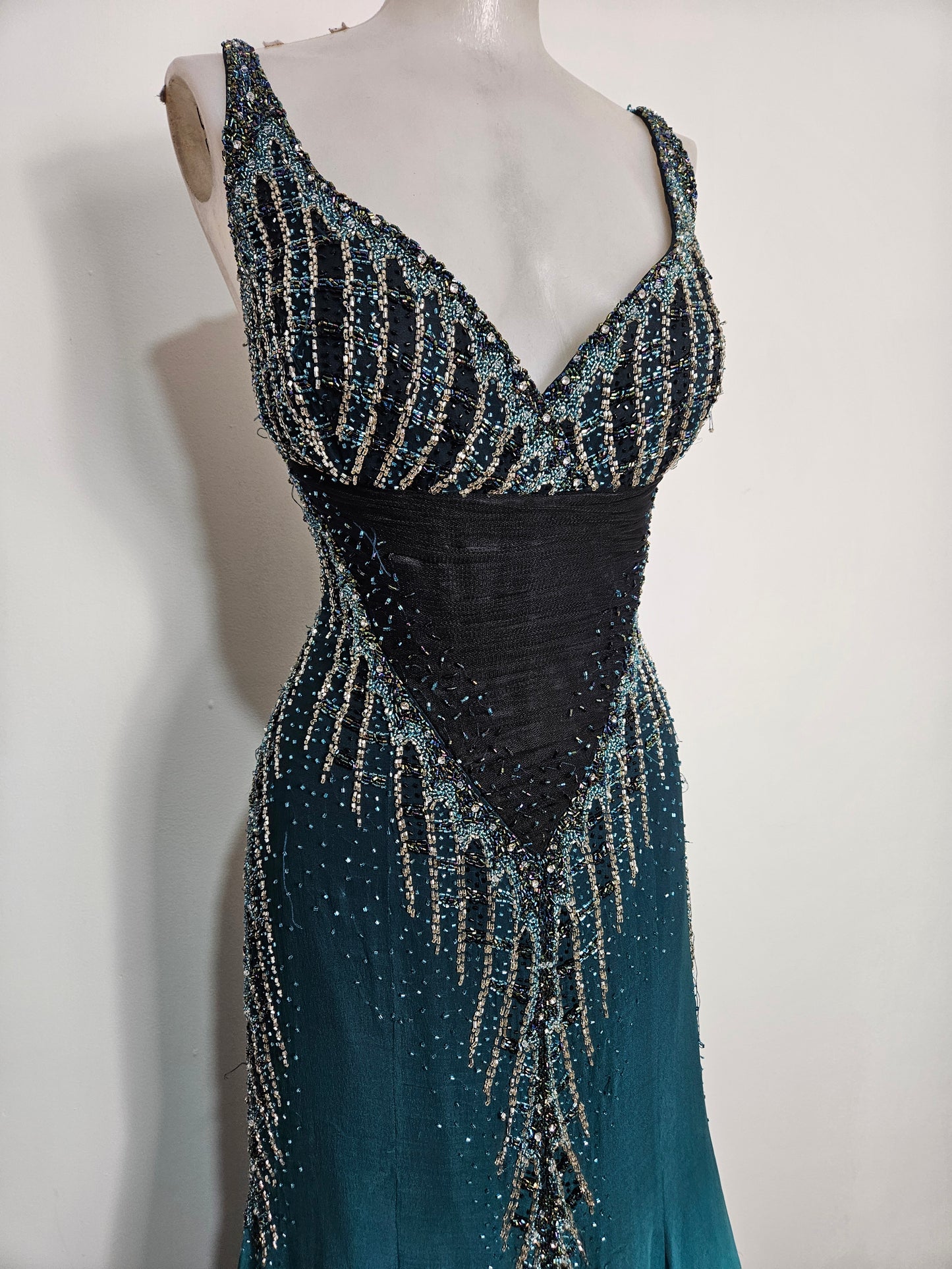 100% silk embroidered dress