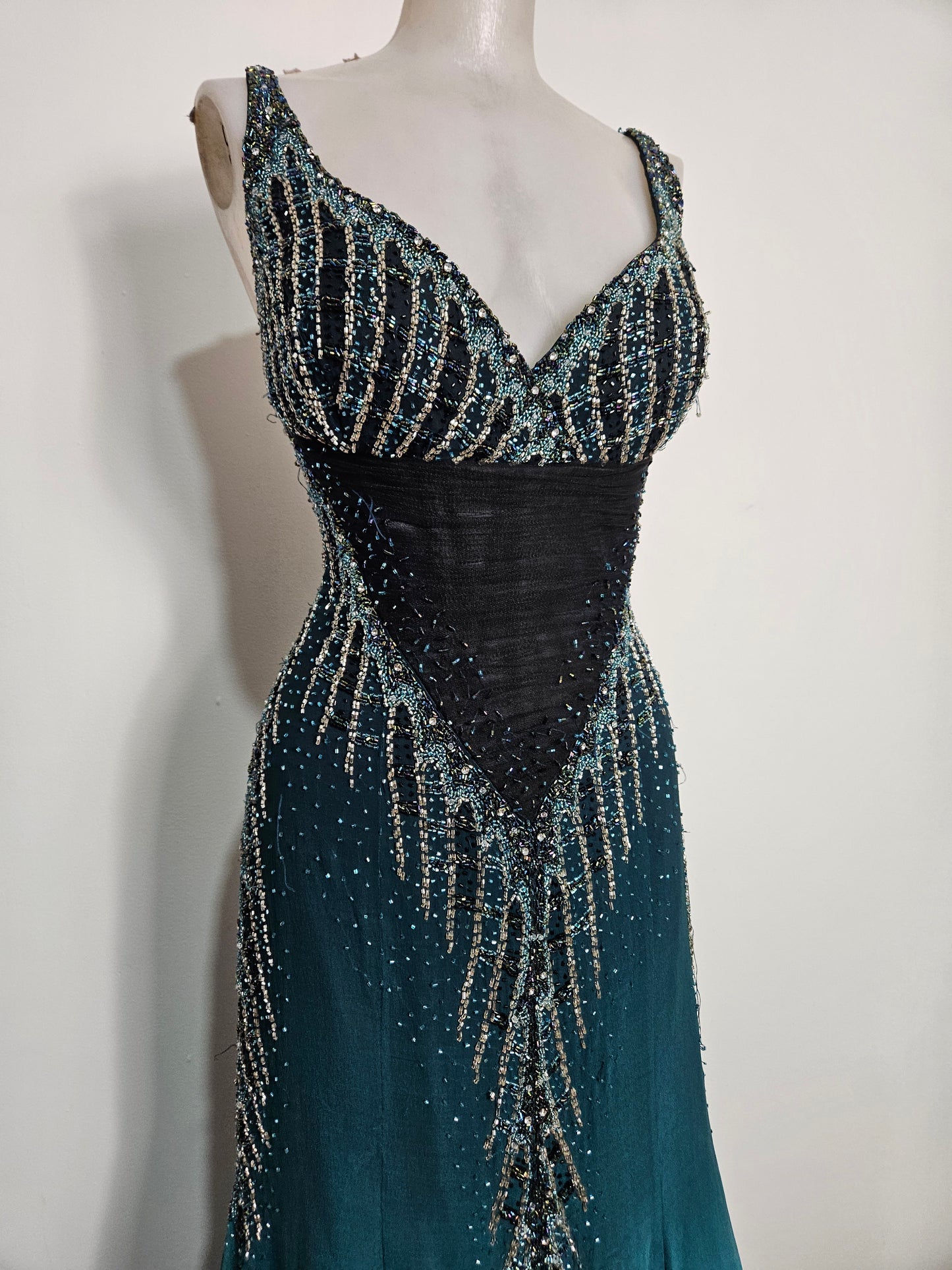 100% silk embroidered dress