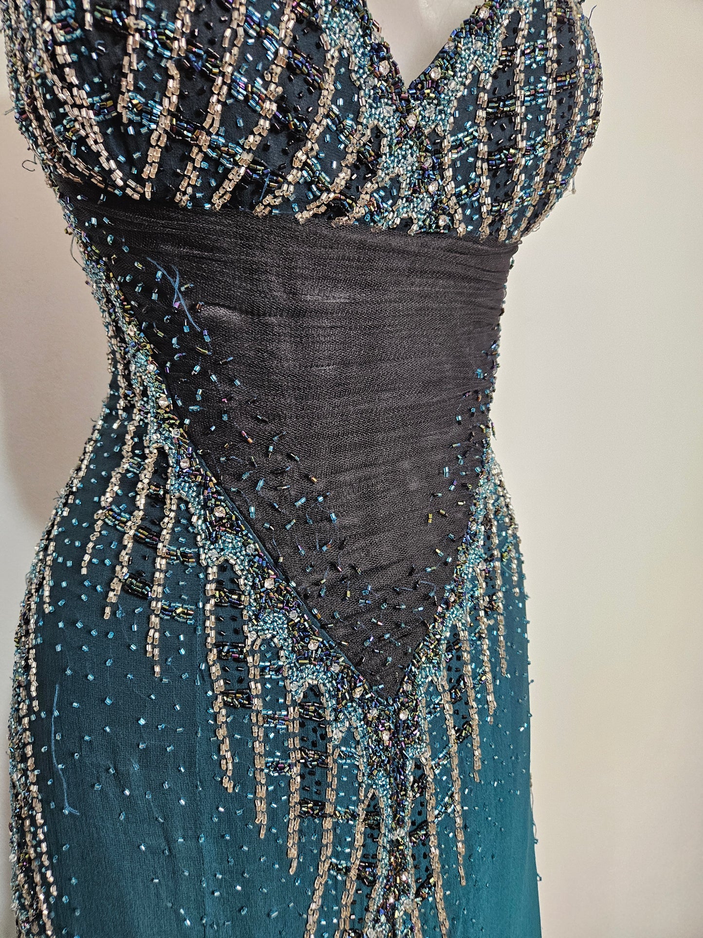 100% silk embroidered dress