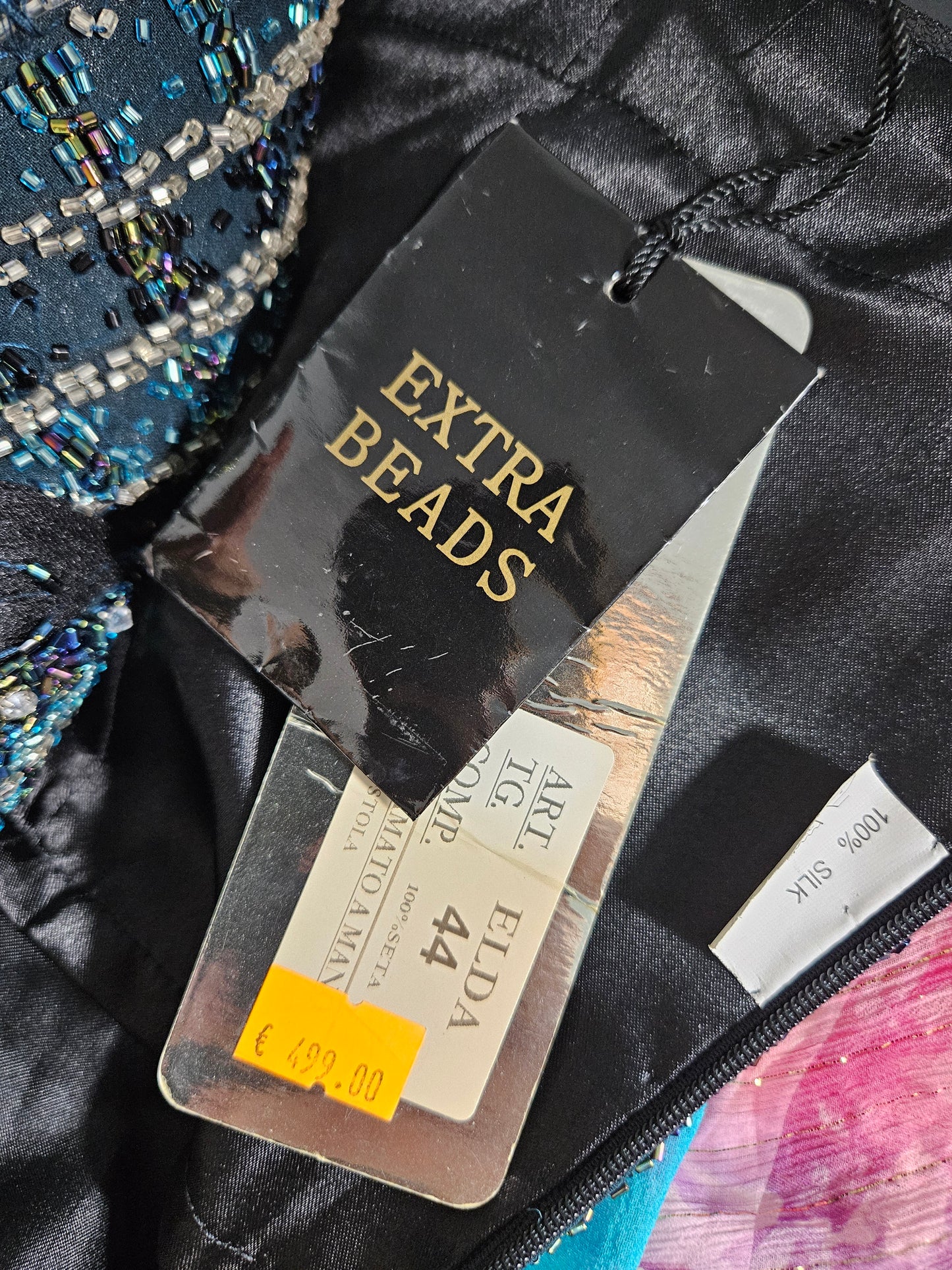 100% silk embroidered dress