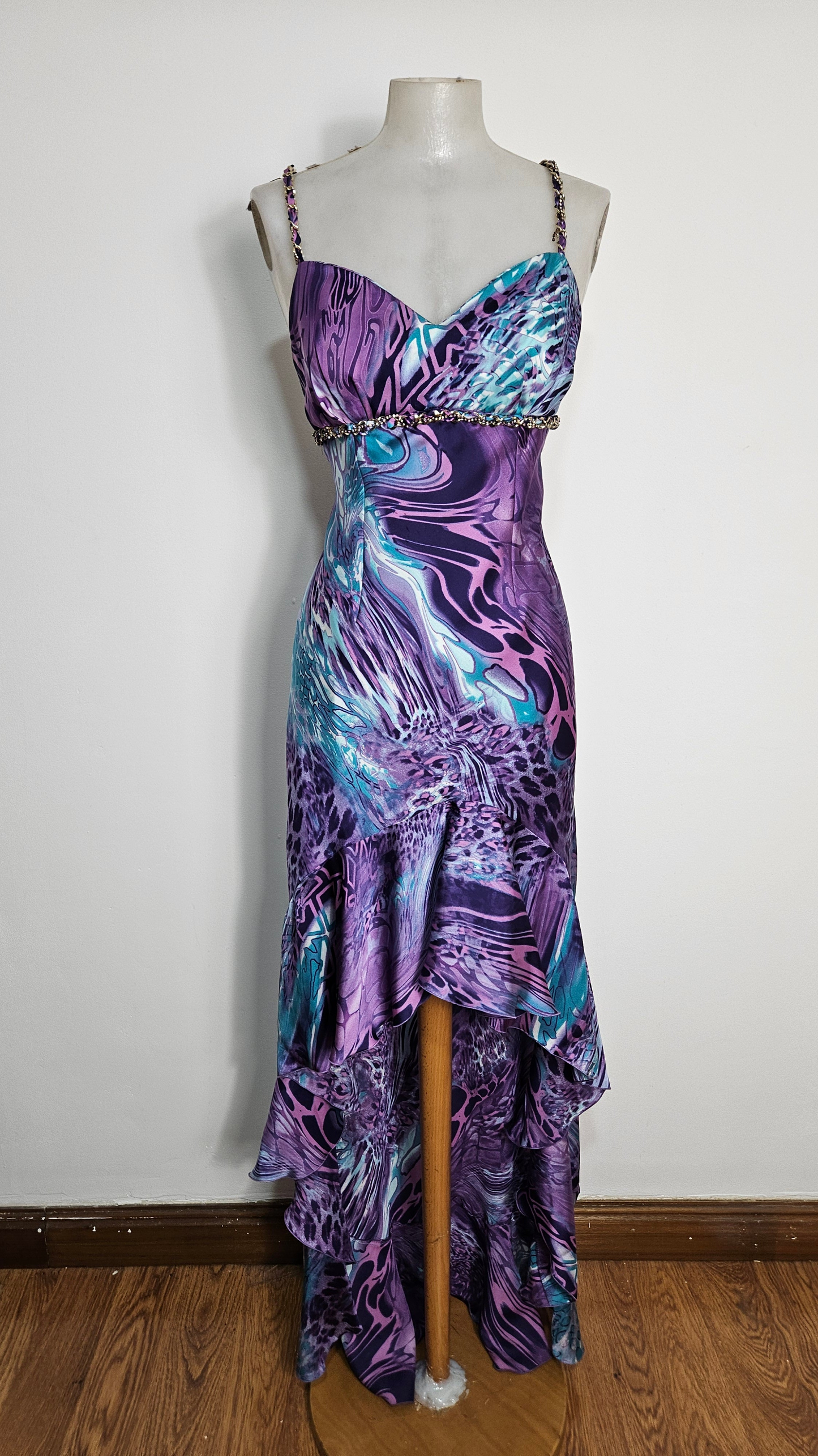 Maxi robe violette et bleue