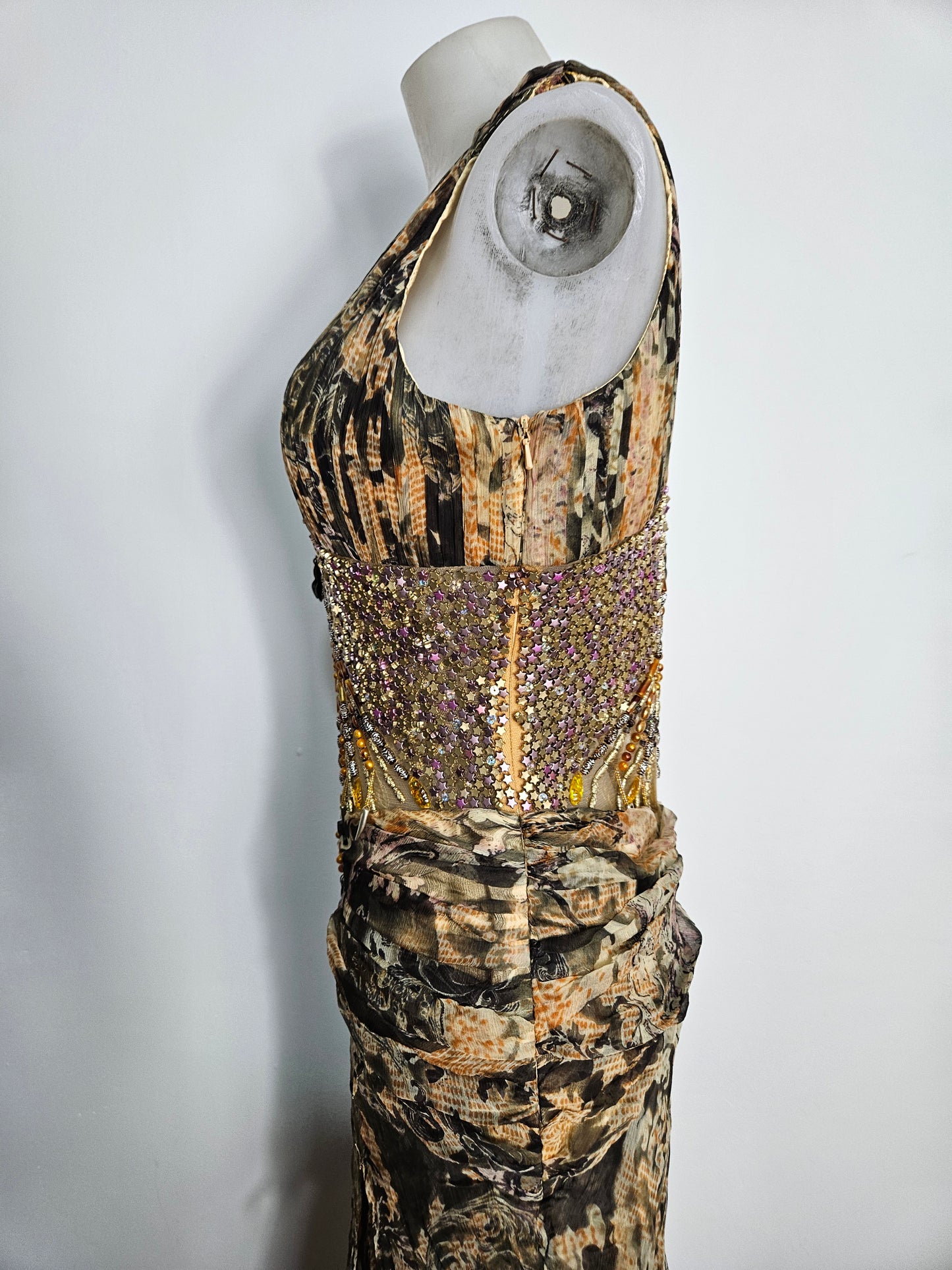 Vestido largo de voile bordado