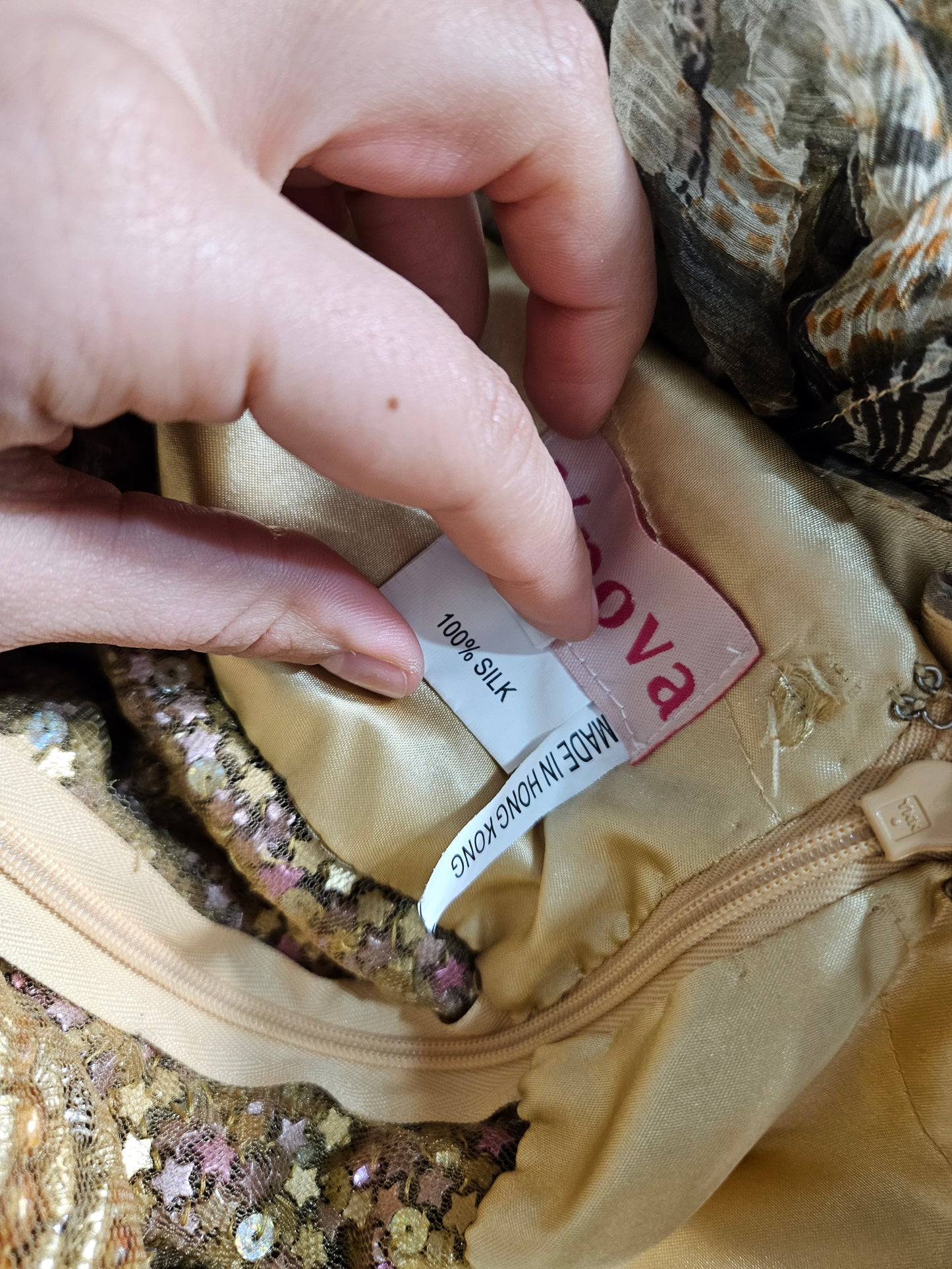 Vestido largo de voile bordado