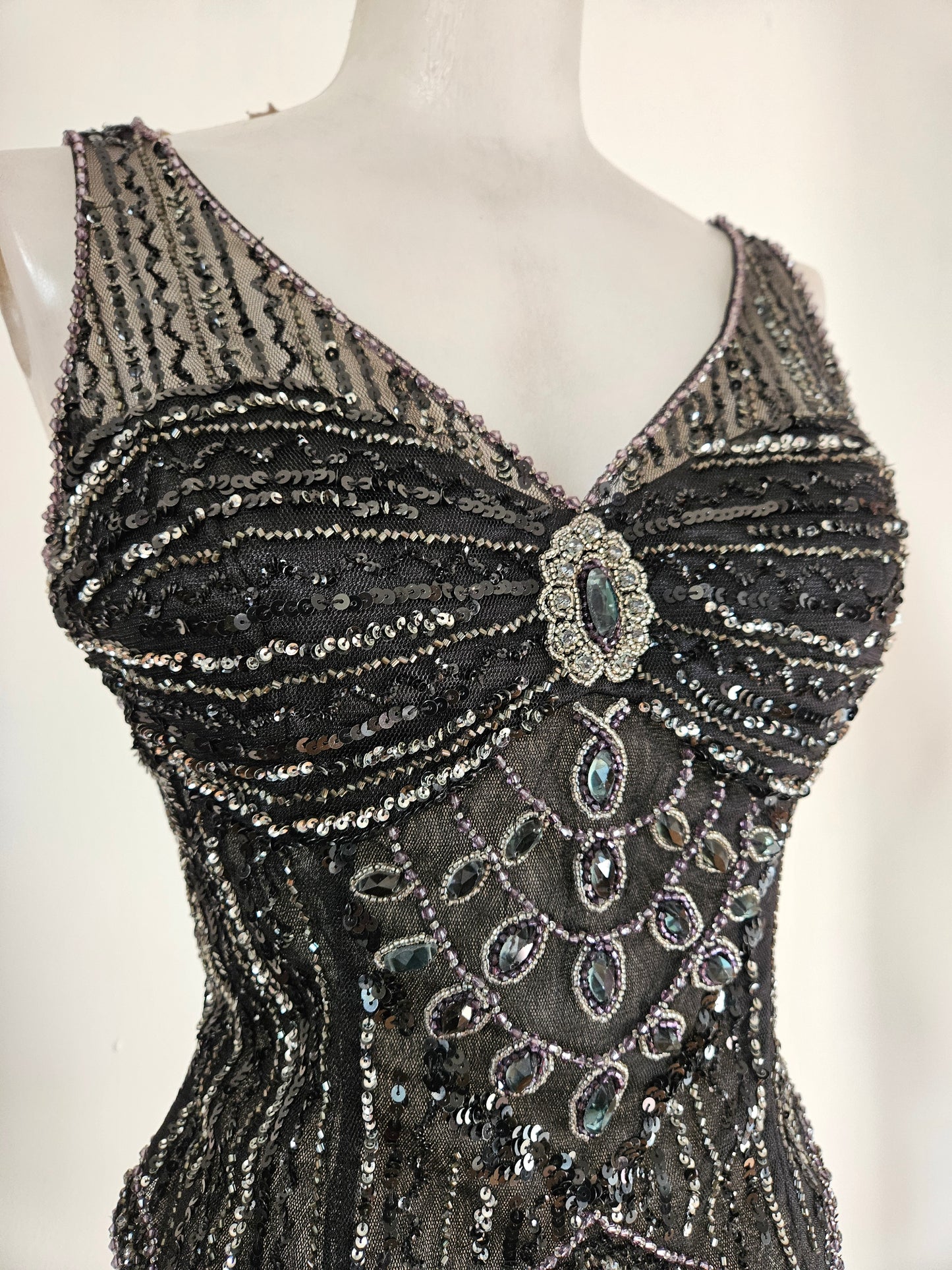 Black embroidered voile top