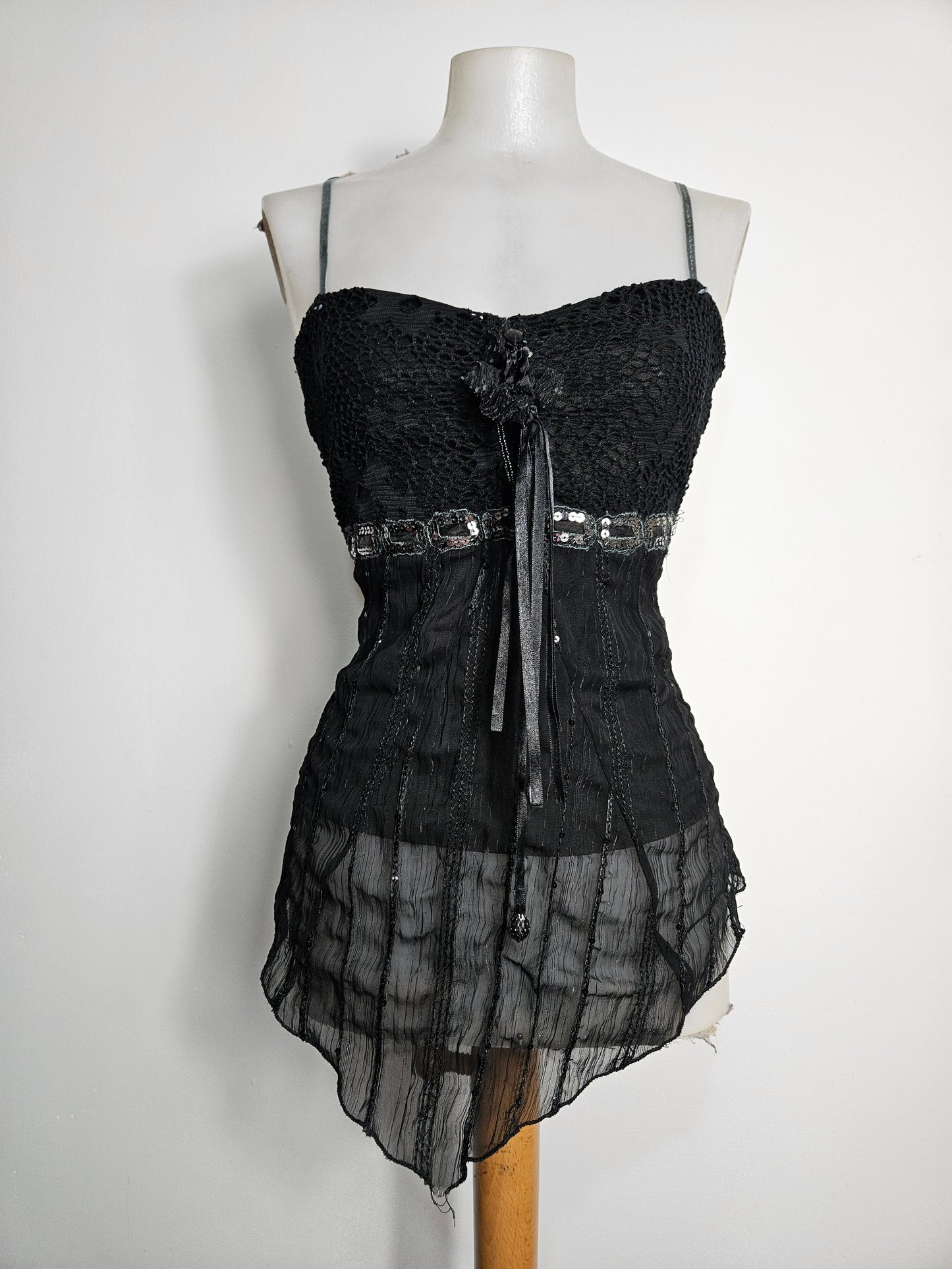 Haut asymétrique multimatières noir