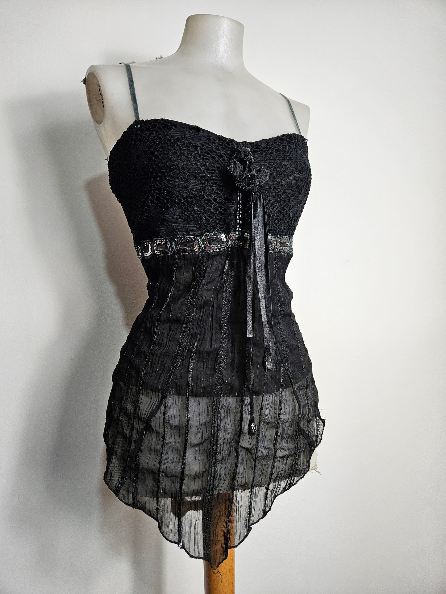 Haut asymétrique multimatières noir
