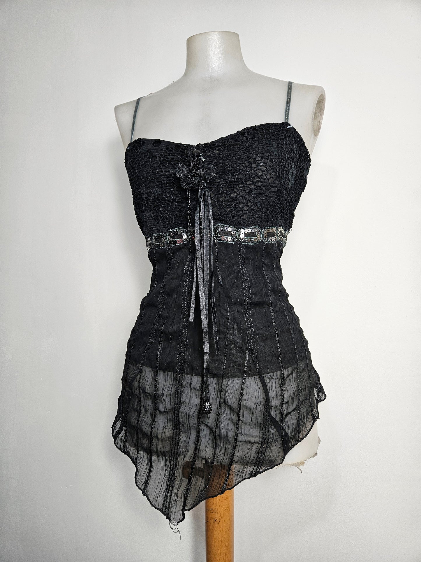 Haut asymétrique multimatières noir