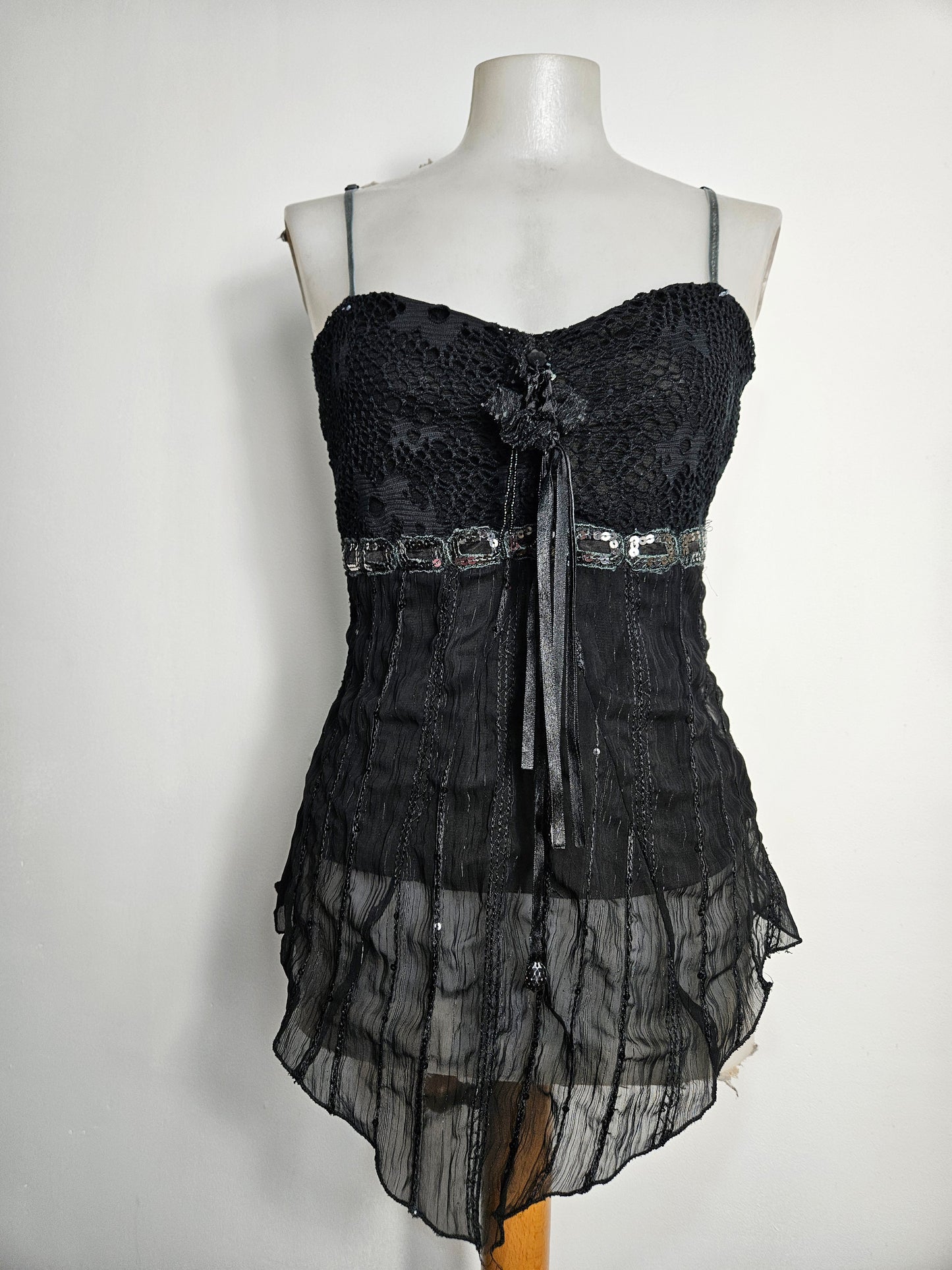 Haut asymétrique multimatières noir