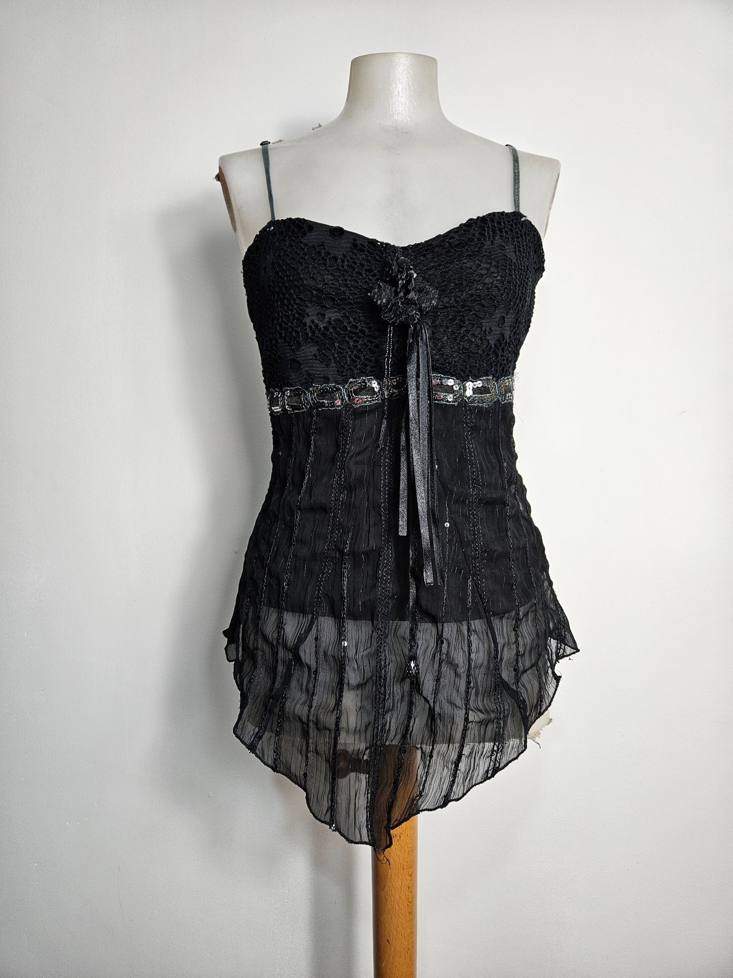 Haut asymétrique multimatières noir