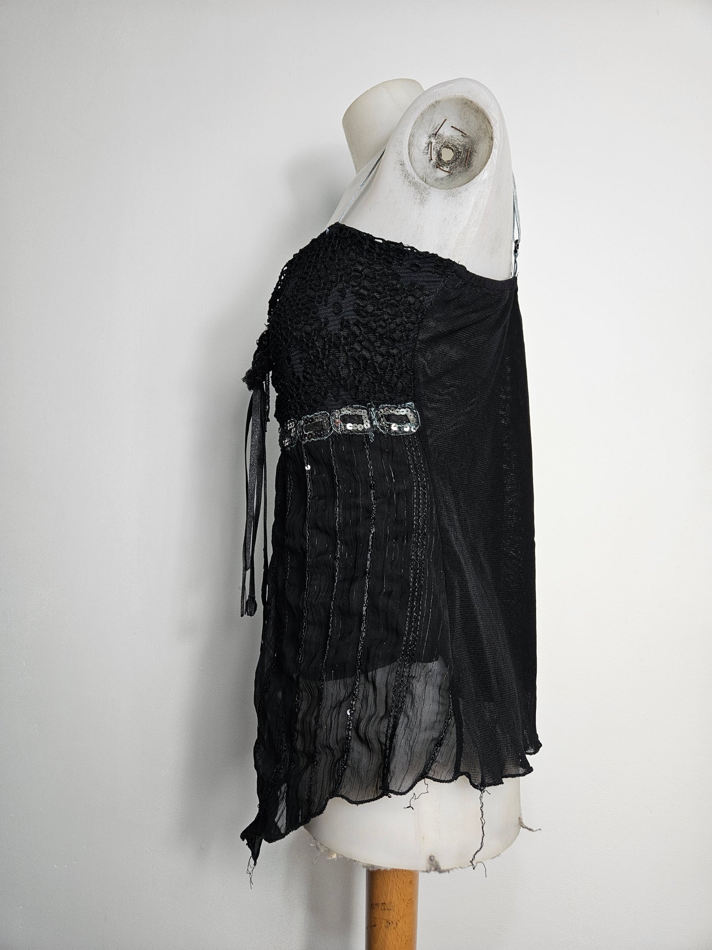 Haut asymétrique multimatières noir