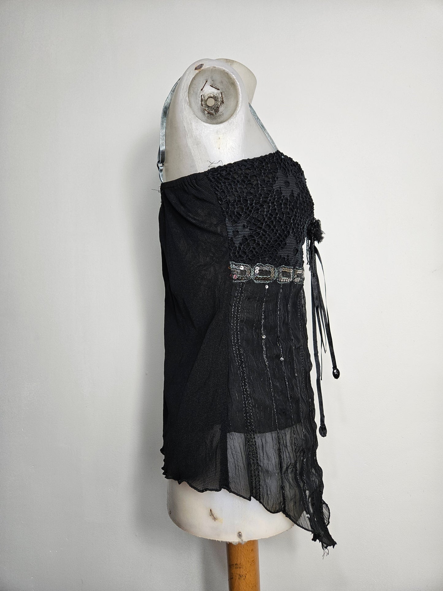 Haut asymétrique multimatières noir