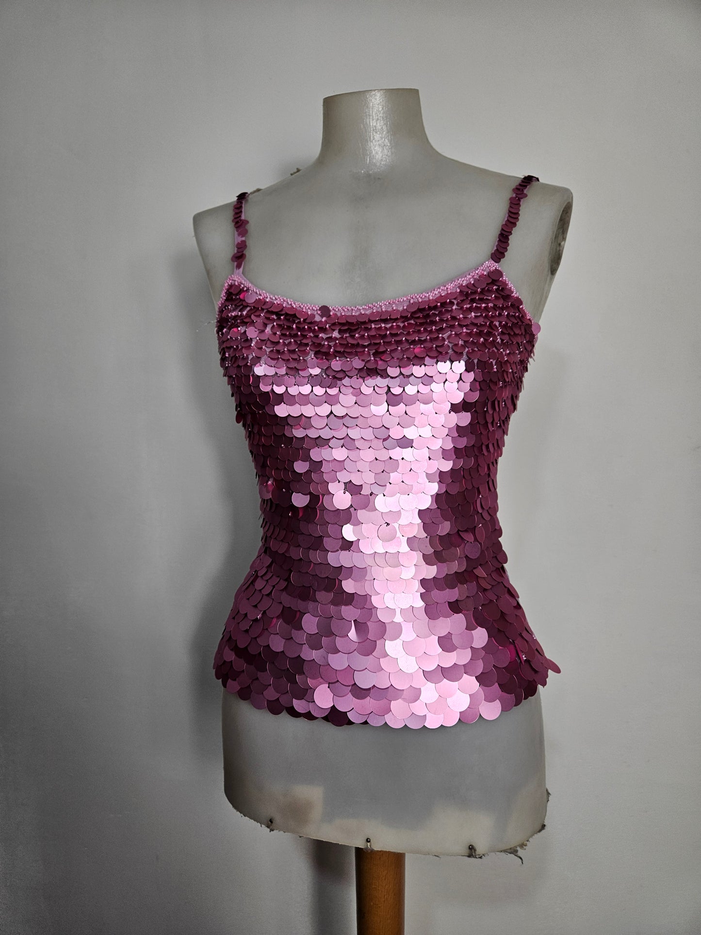 Pink sequined top