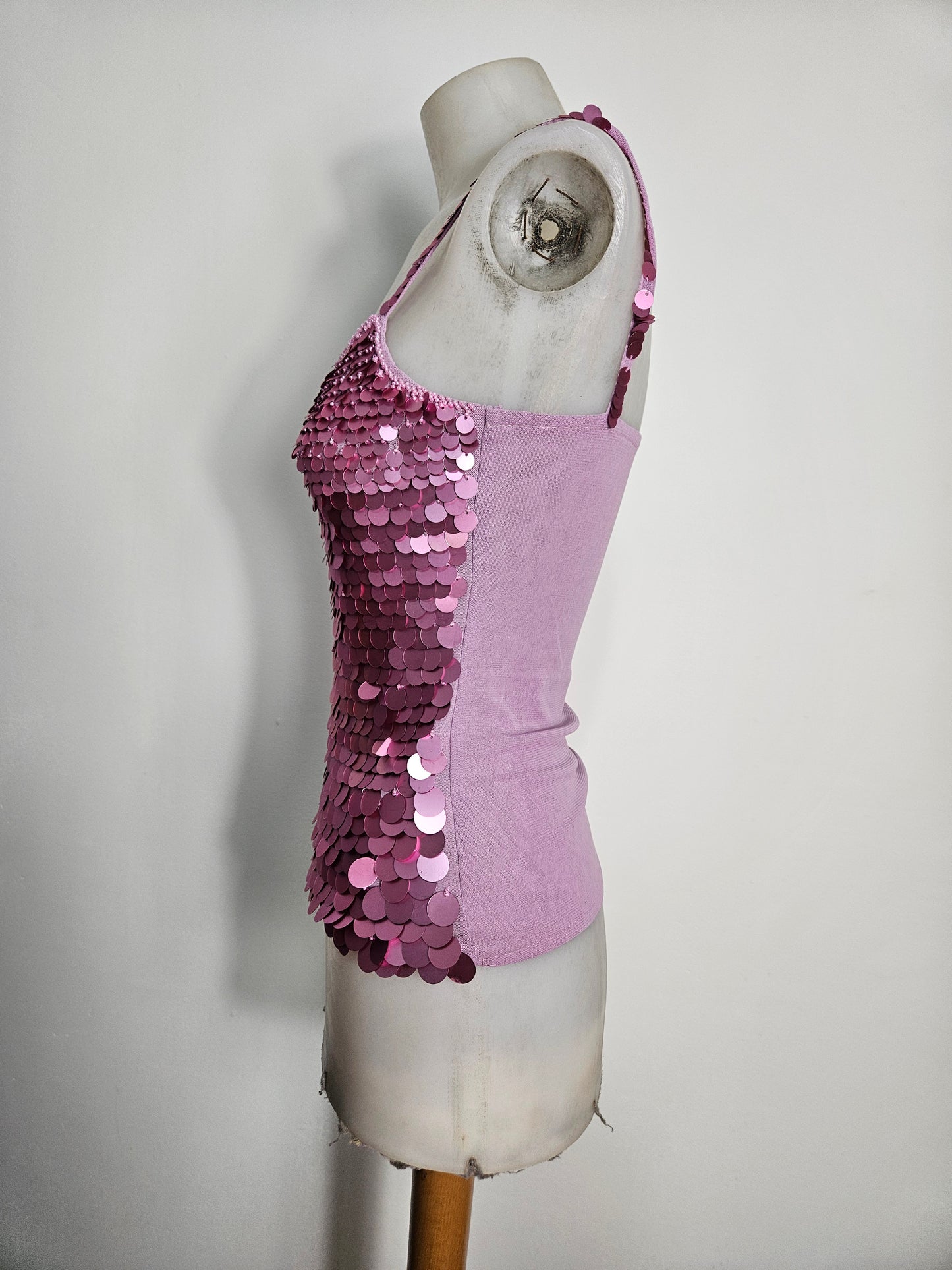 Pink sequined top