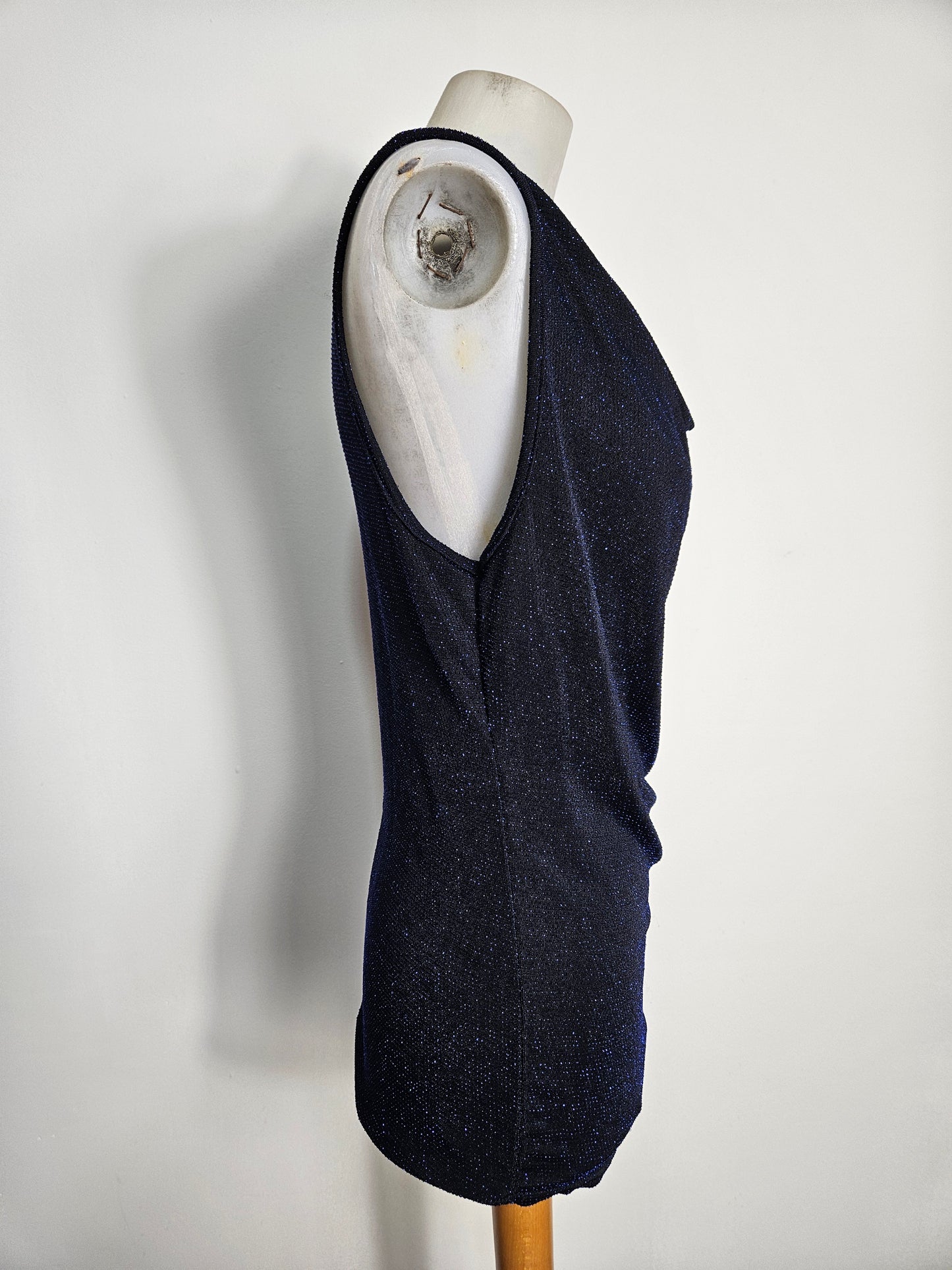 Haut col bénitier bleu