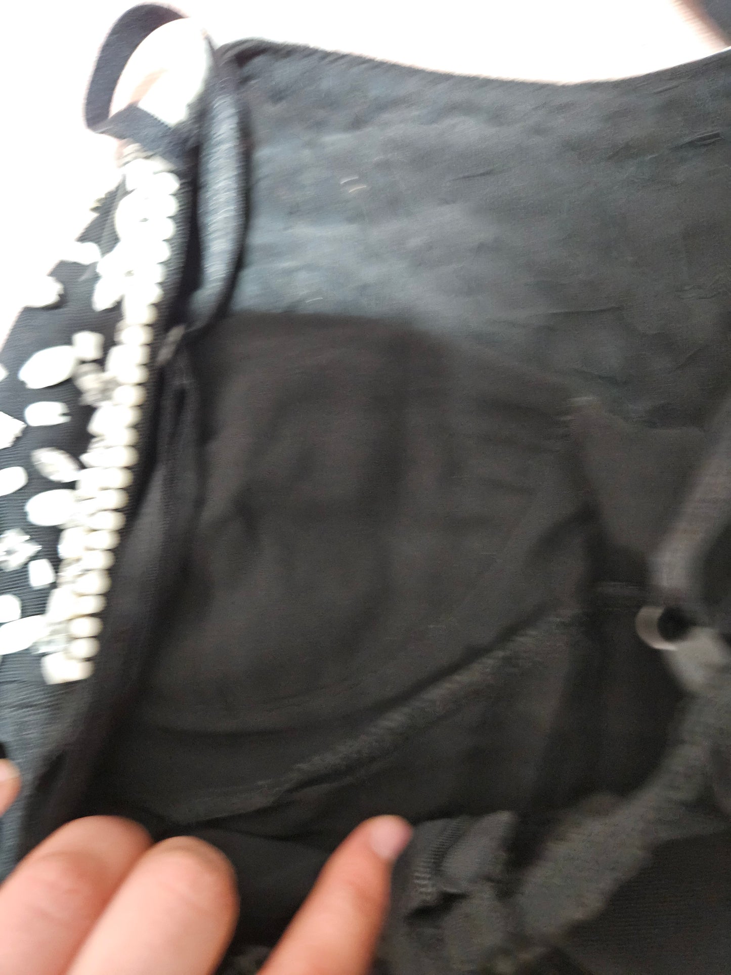 Top embroidered with pearls and stones