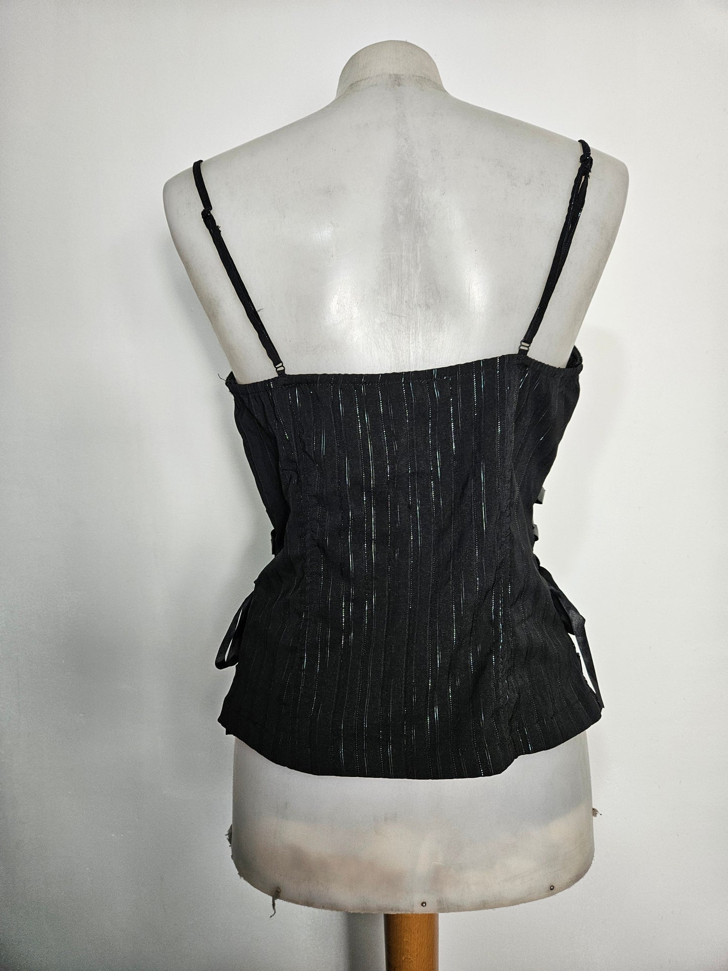 Haut esprit corset noir à laçage