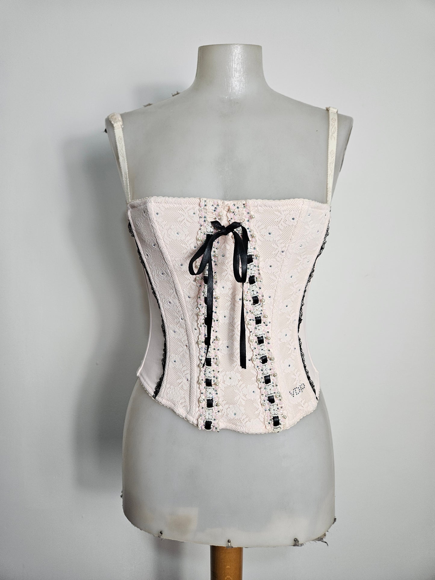 Bustier rose et noir