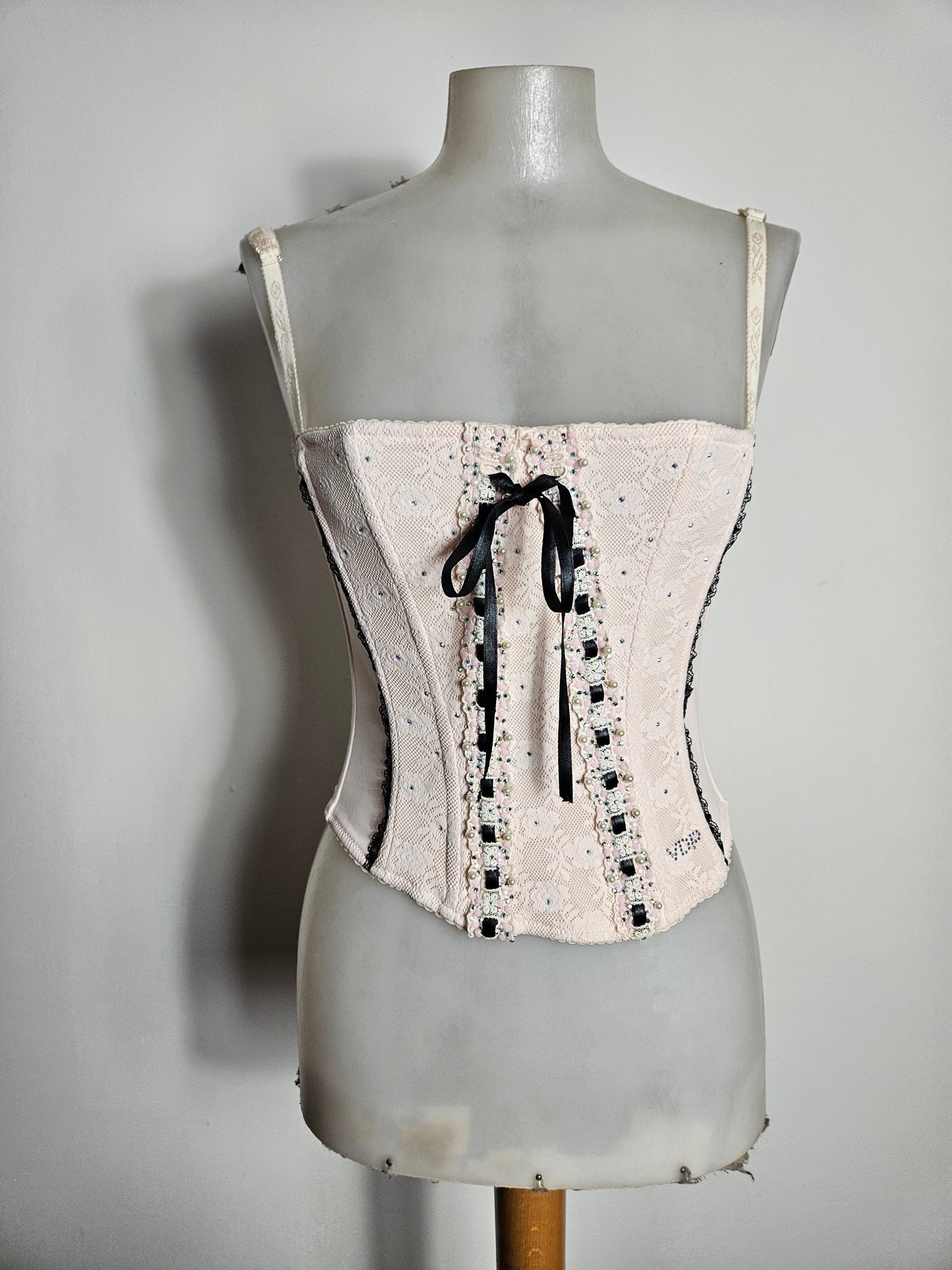 Bustier rose et noir