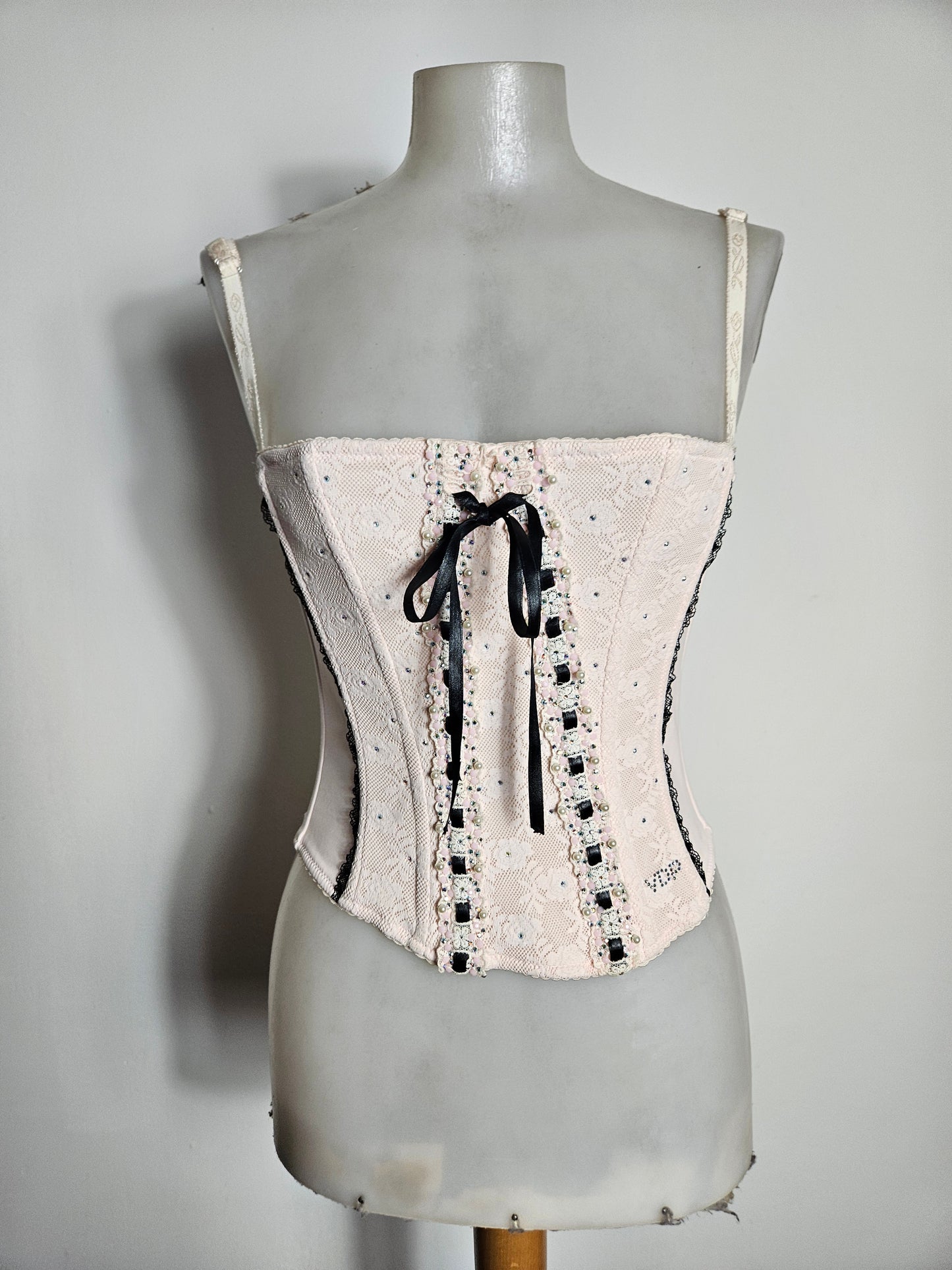Bustier rose et noir