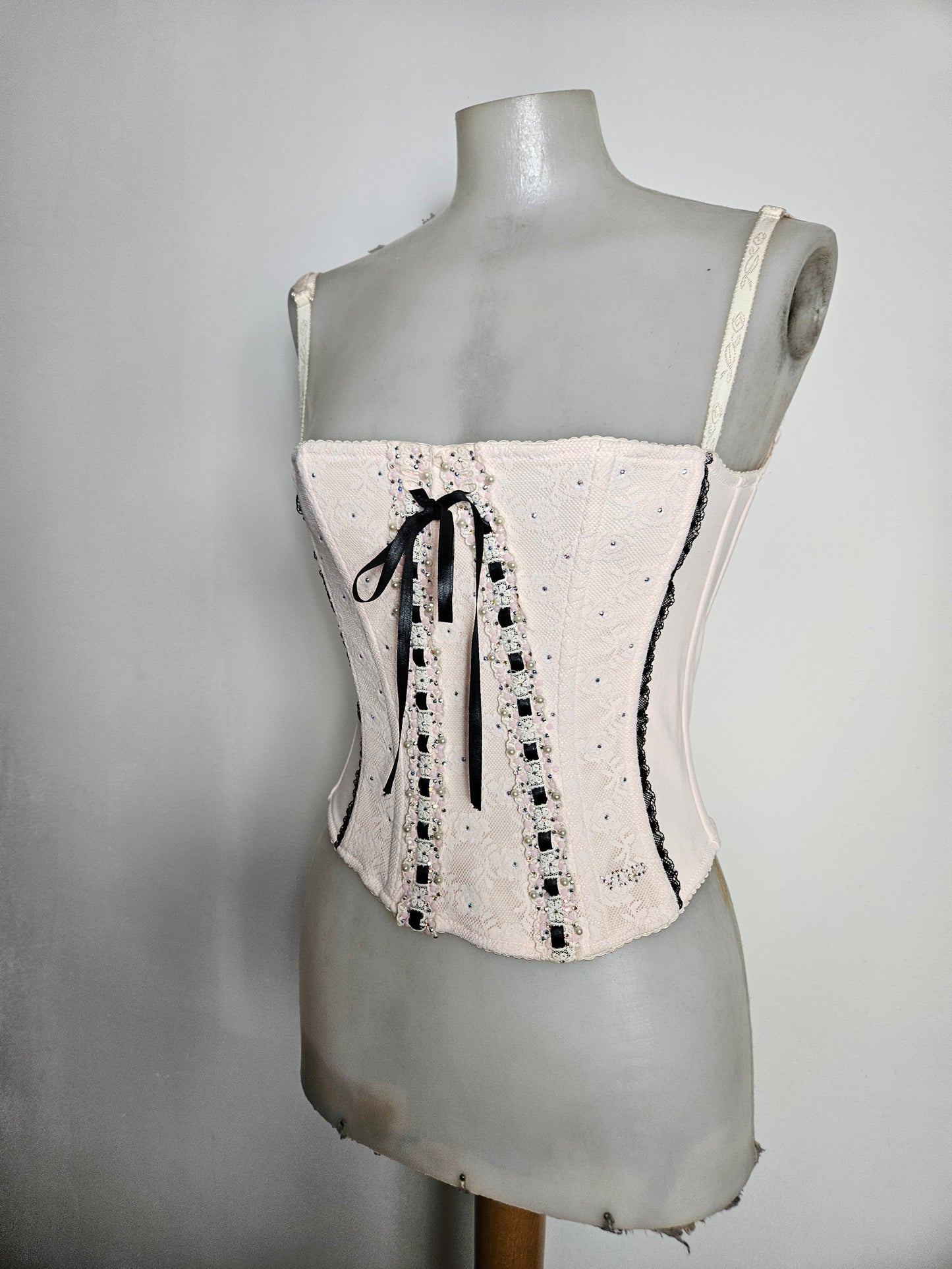Bustier rose et noir