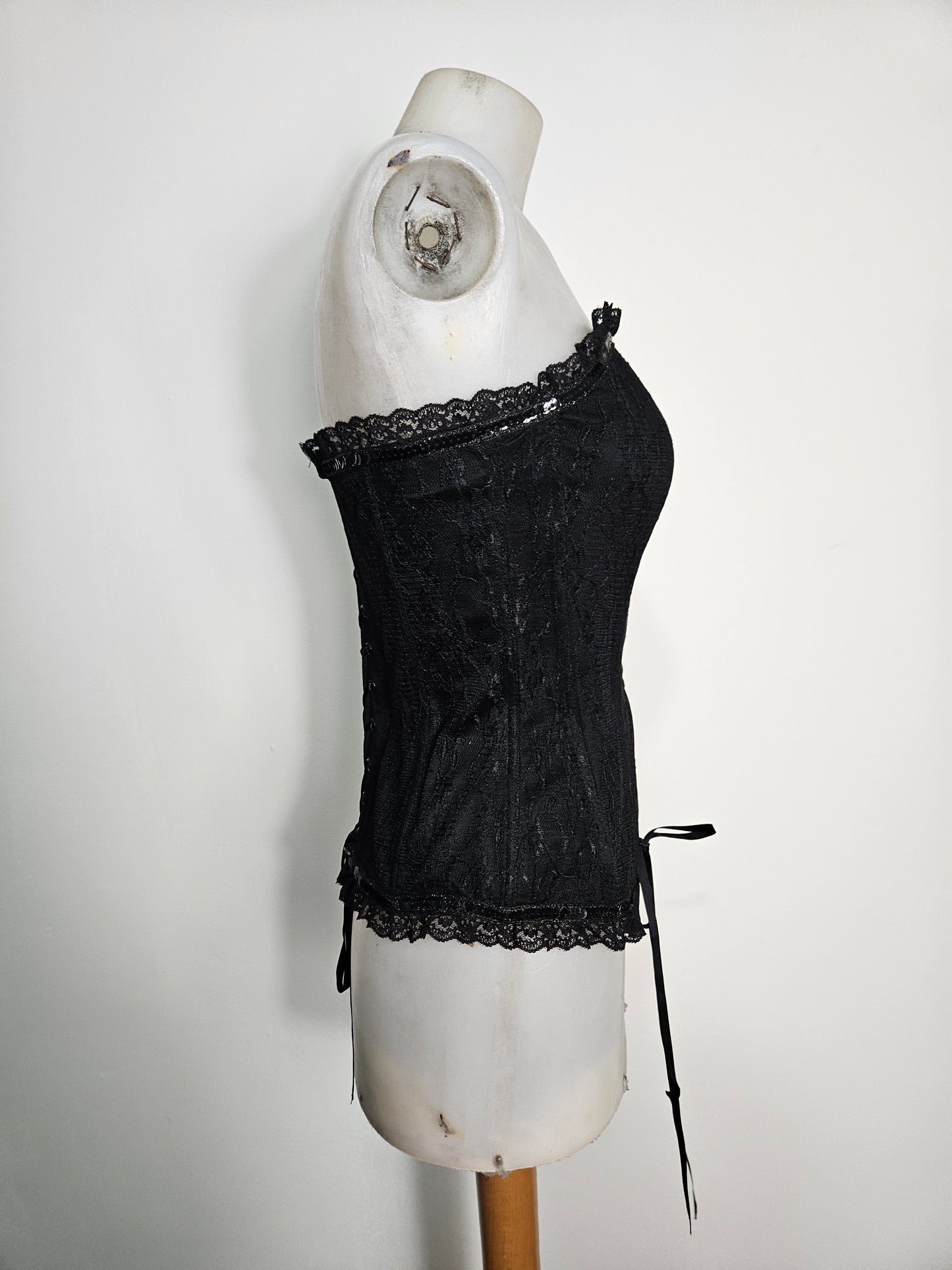Bustier corseté noir