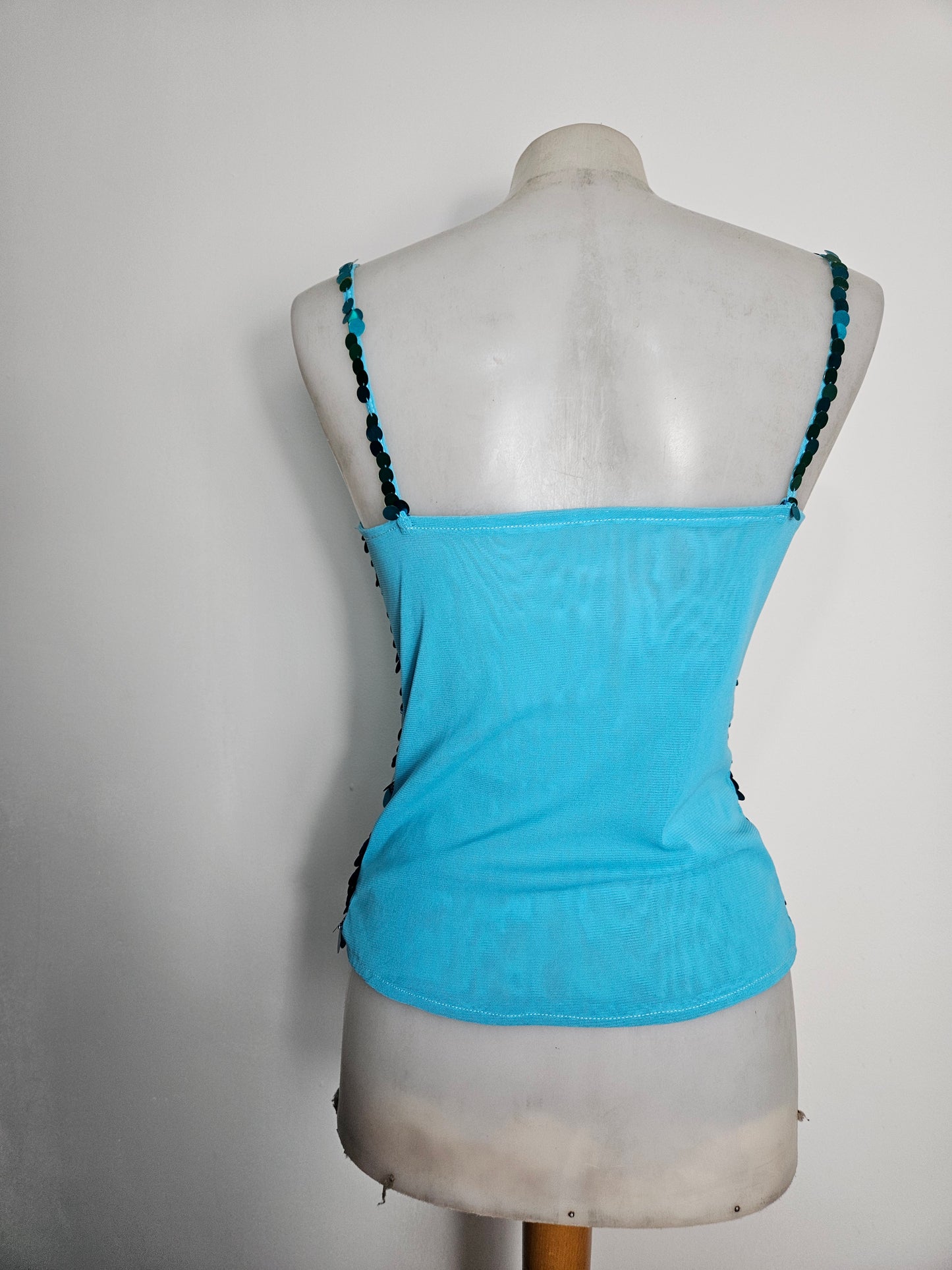 Blue sequined top