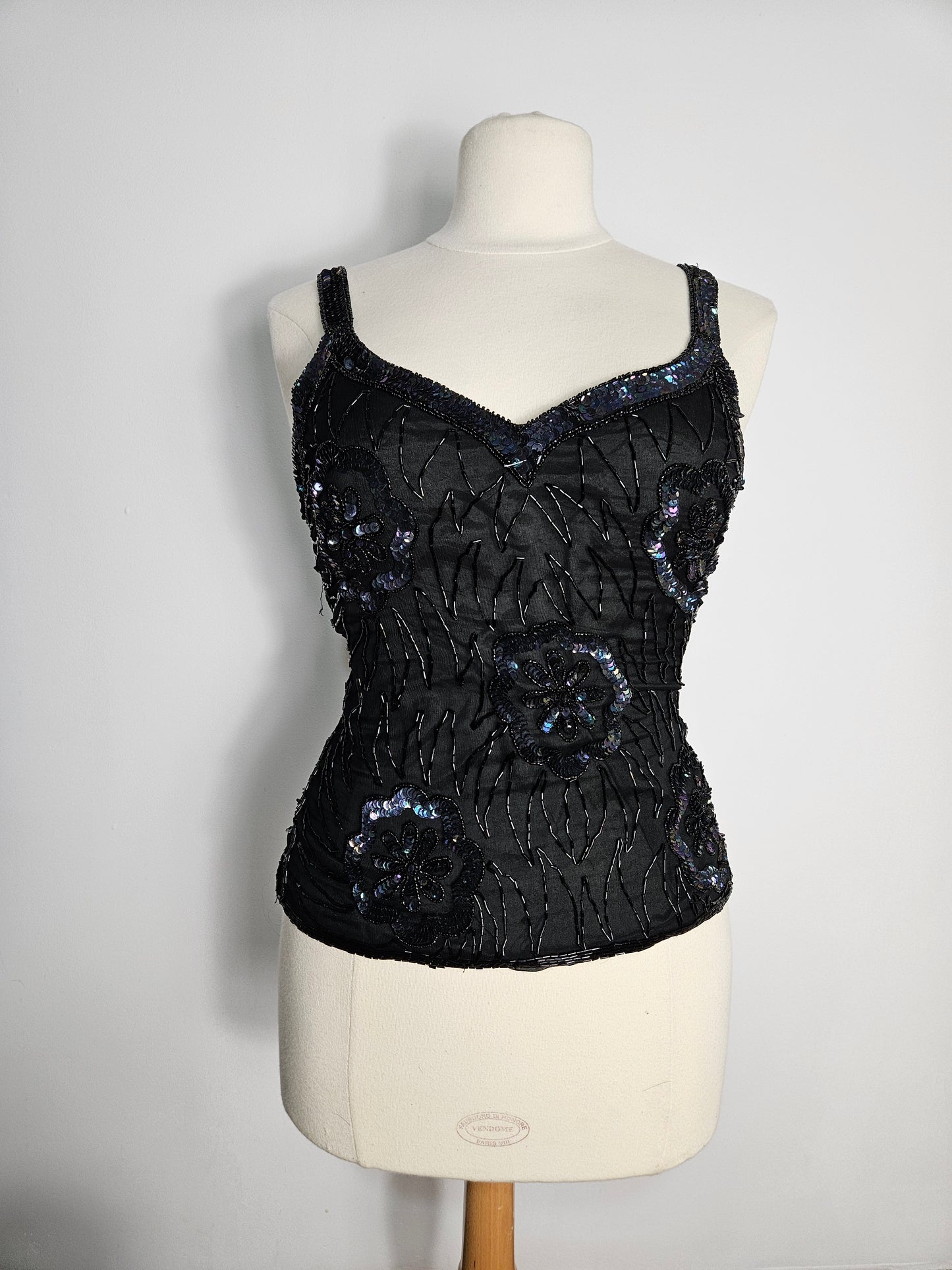 Haut en voile brodé de sequins