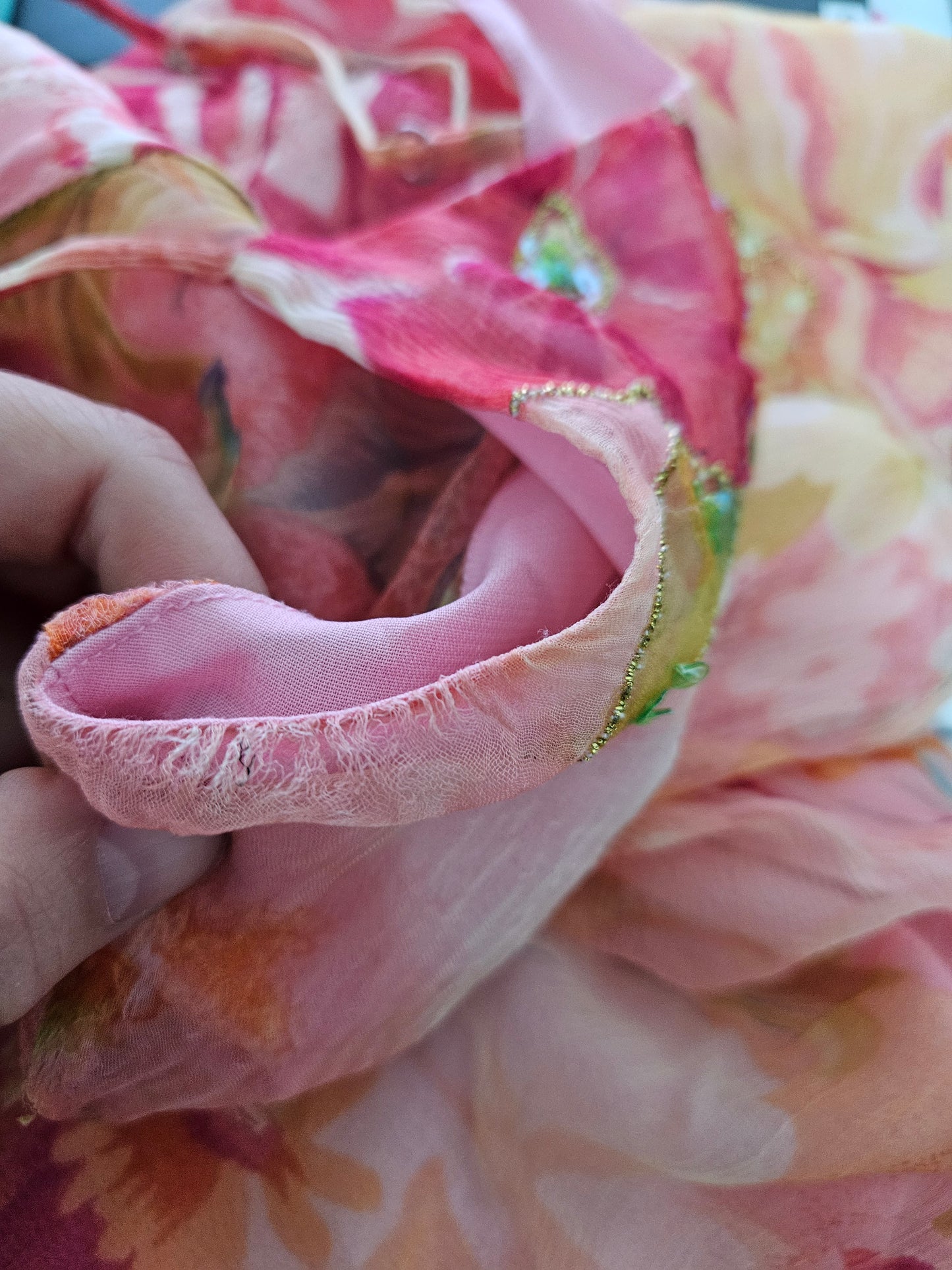 Robe florale tons roses René Derhy