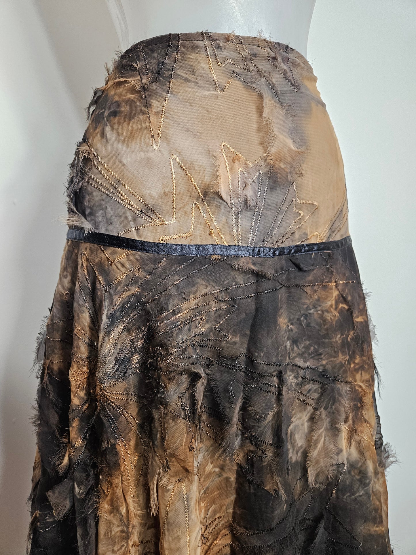 Jupe asymétrique tons marron