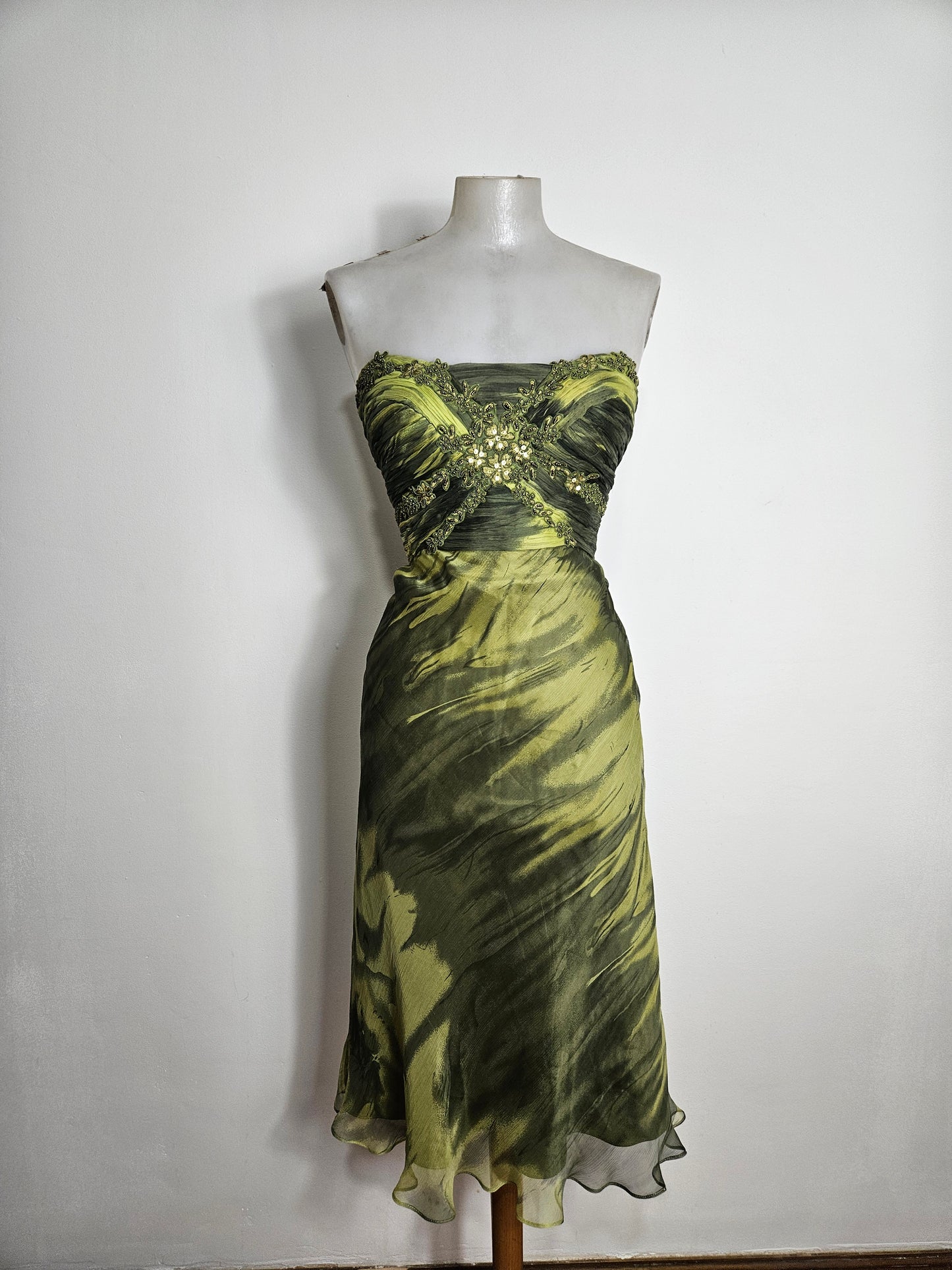 Silk dress with embroidery