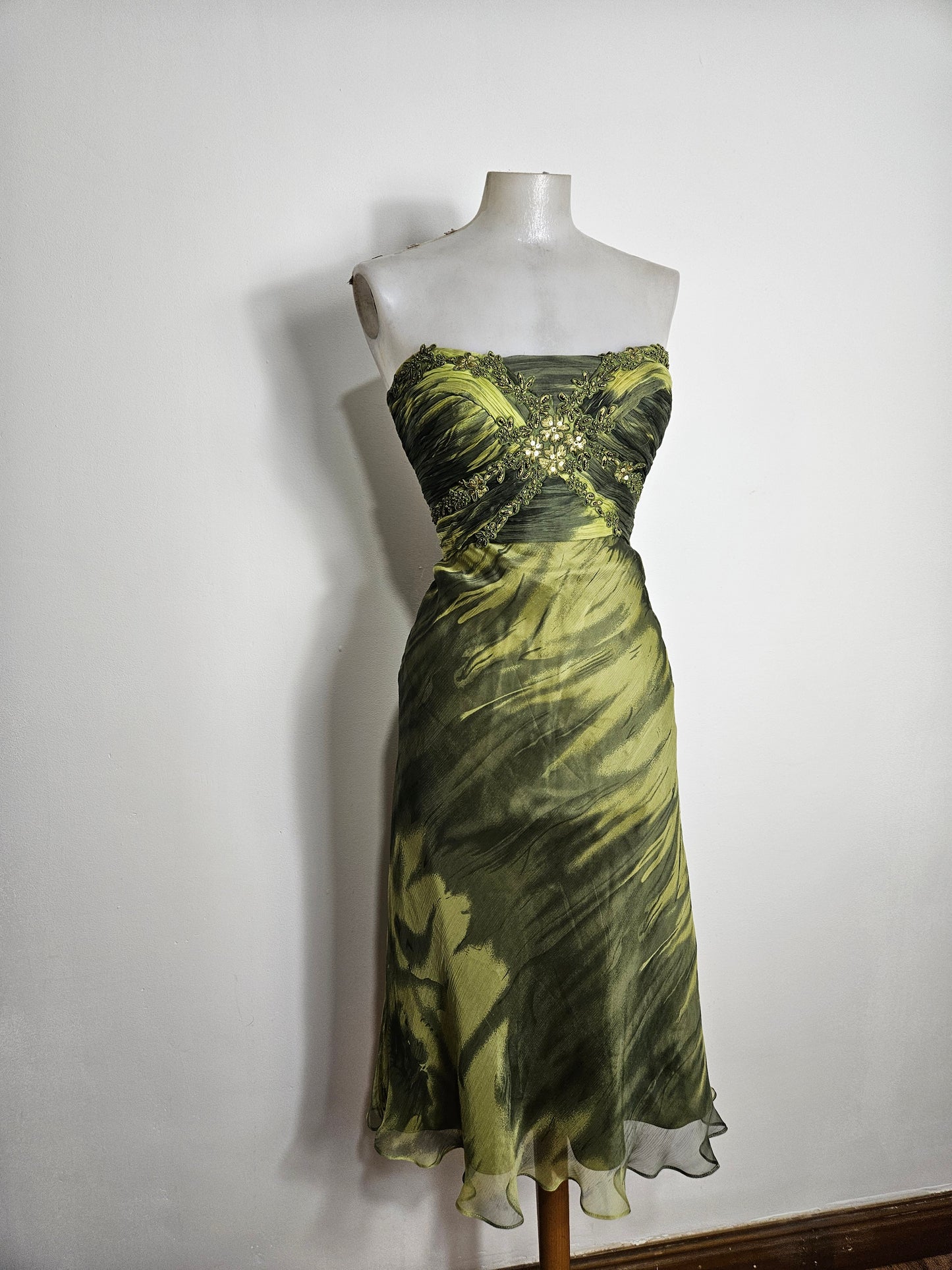 Silk dress with embroidery