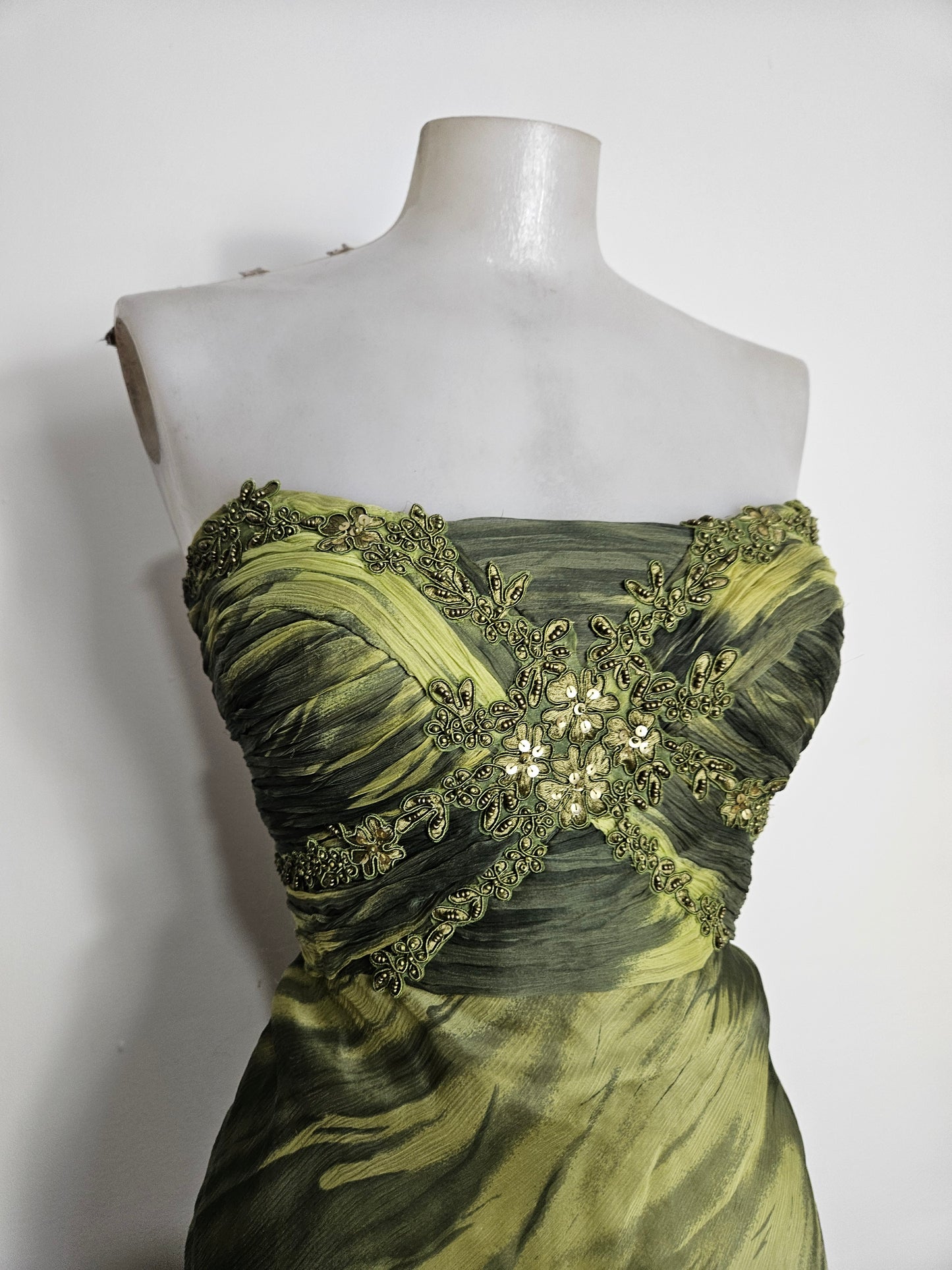 Silk dress with embroidery
