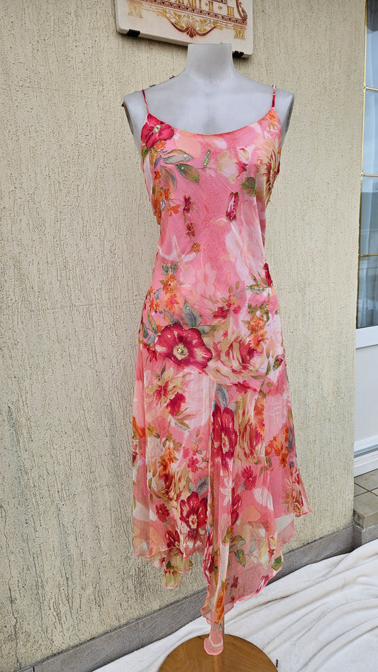 Robe florale tons roses René Derhy