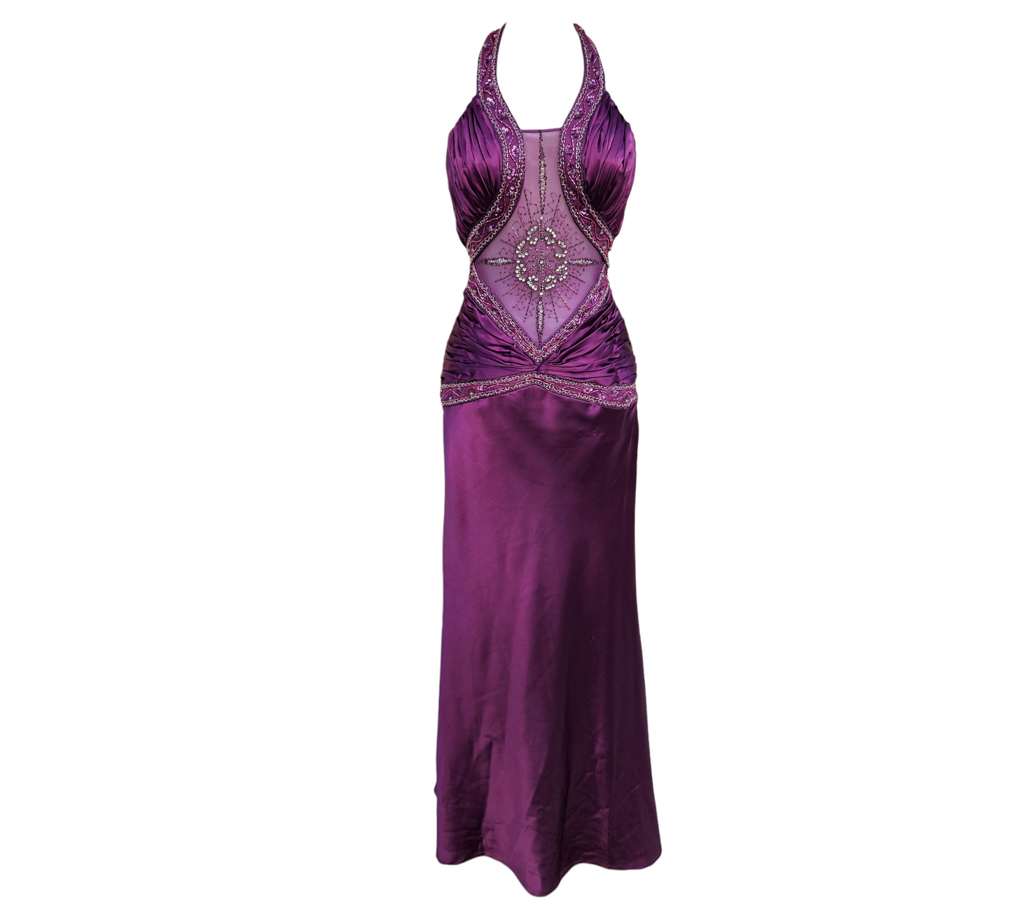 Robe satinée dos nu