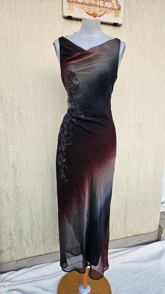 Robe dégradée brodée de perles