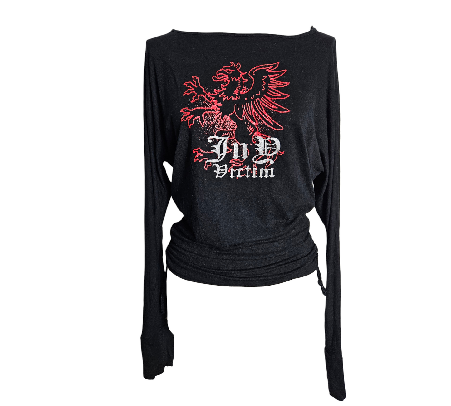 Haut noir manches chauve-souris