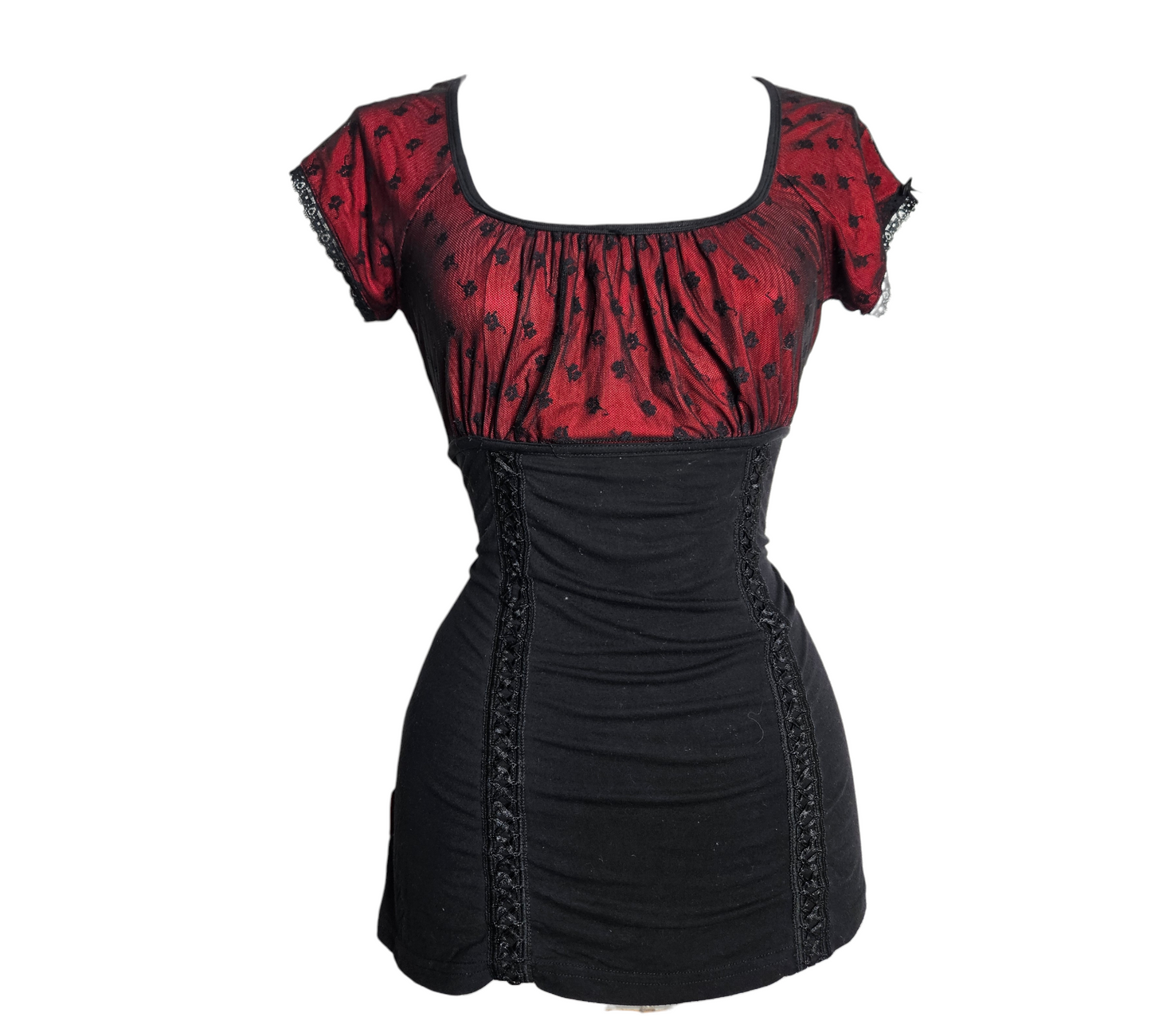 Red and black Queen of Darkness top