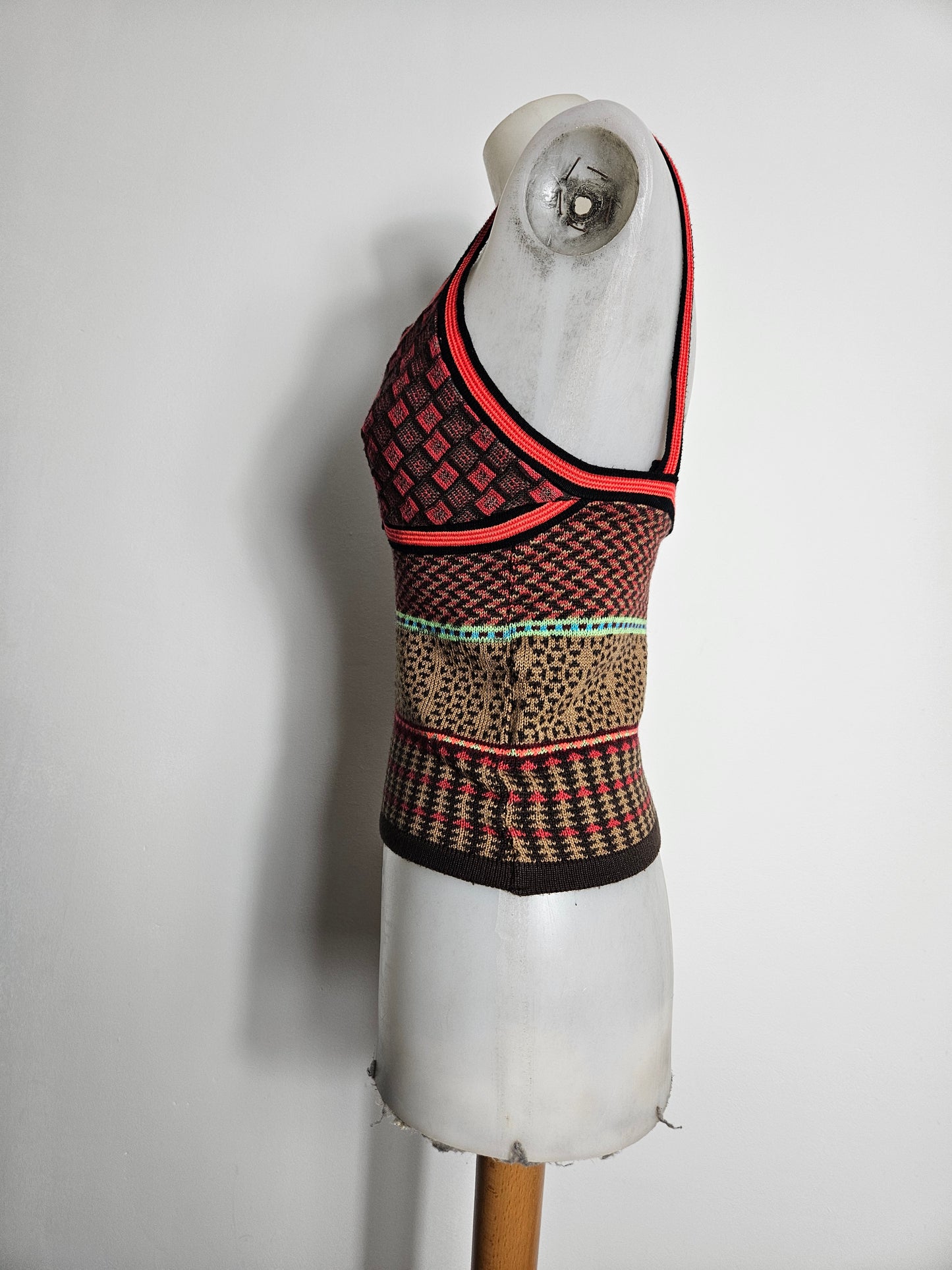 Haut en crochet tricolore