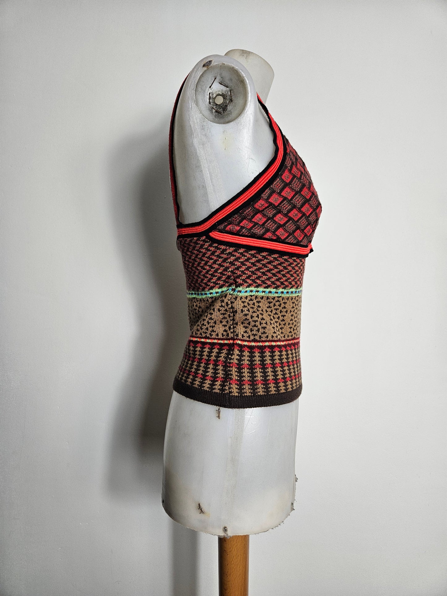 Haut en crochet tricolore
