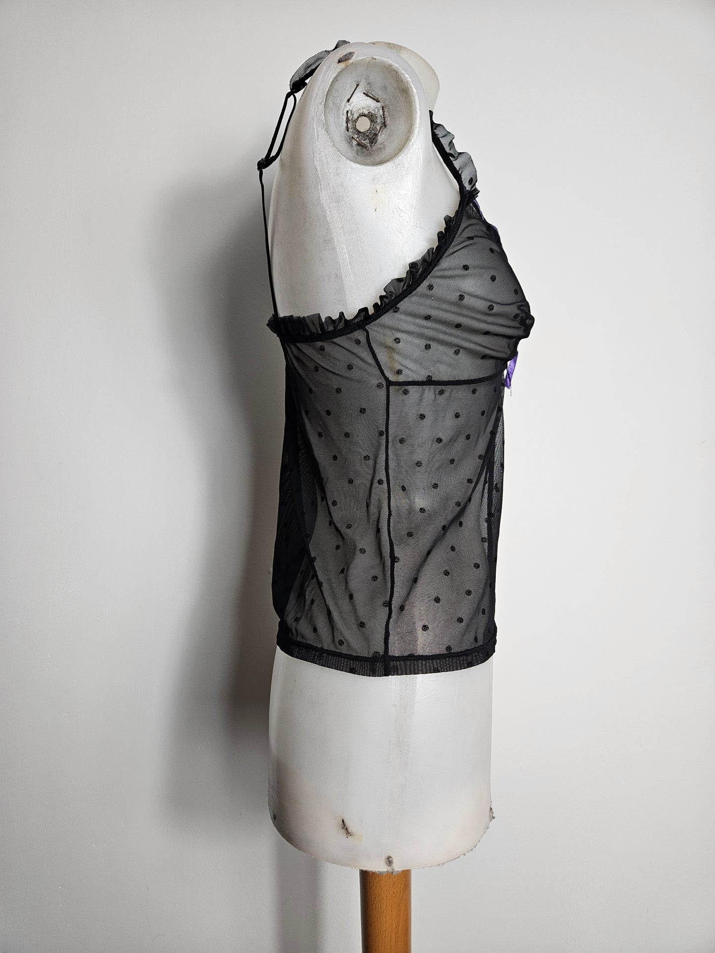 Haut en voile noir et violet