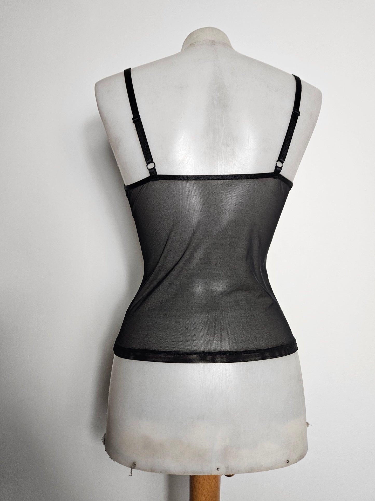 Black and blue voile top
