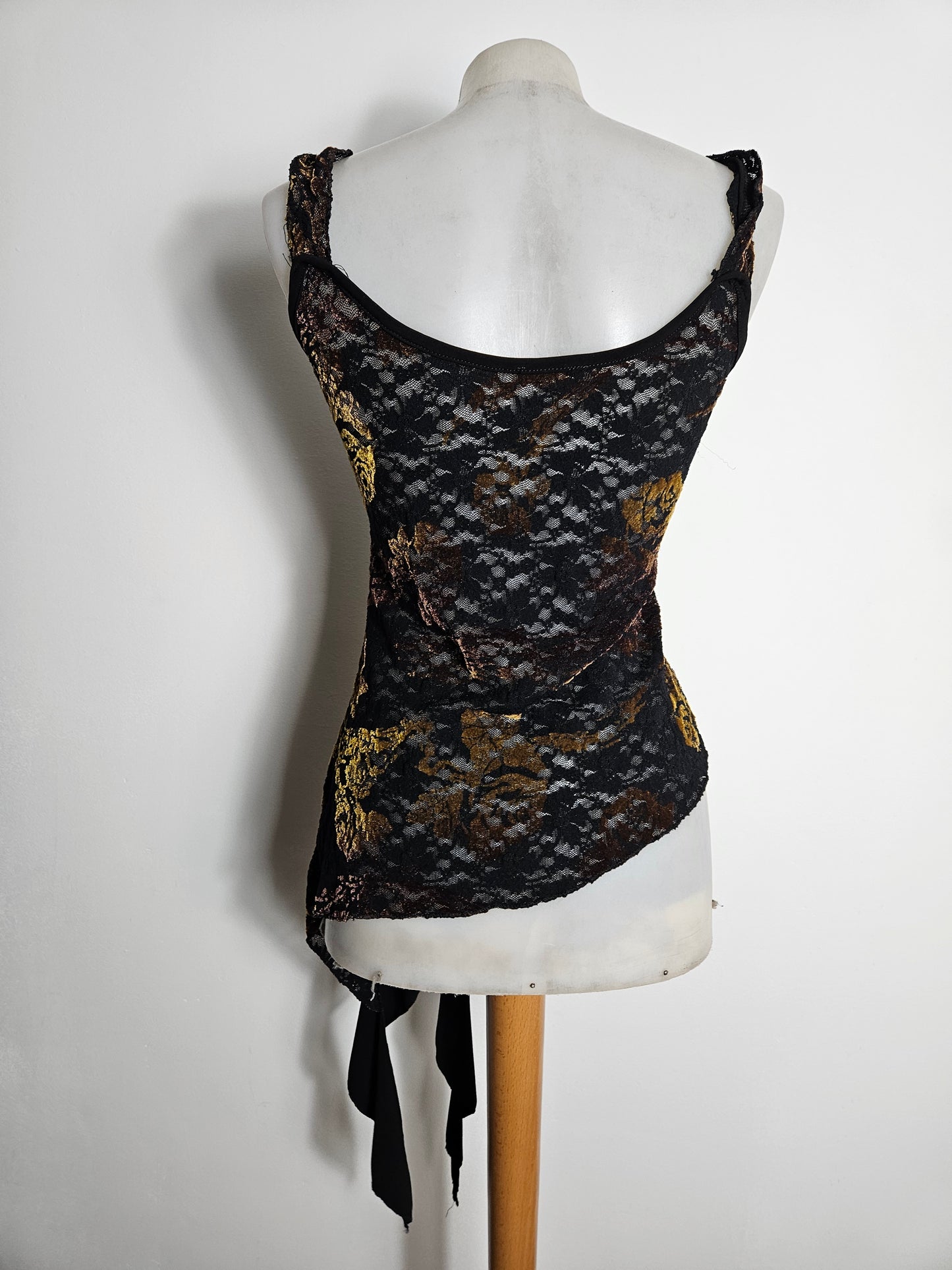 Haut asymétrique motifs en velours