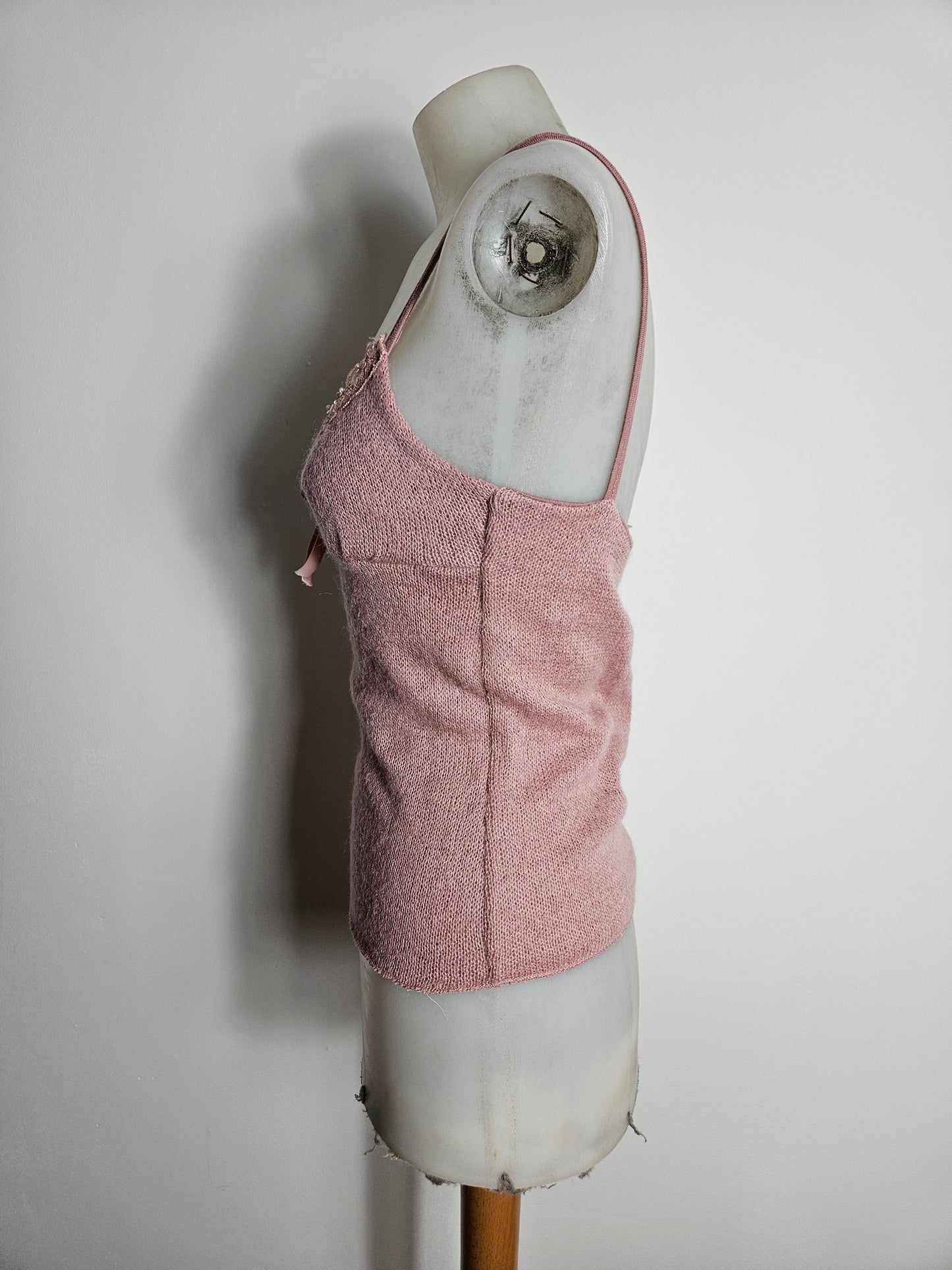 Powder pink top with lace details