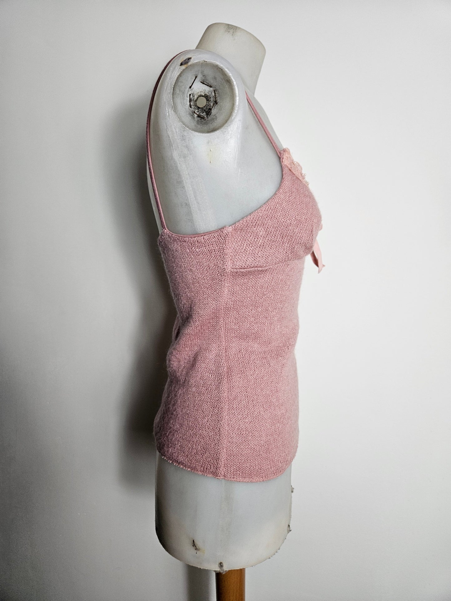 Powder pink top with lace details