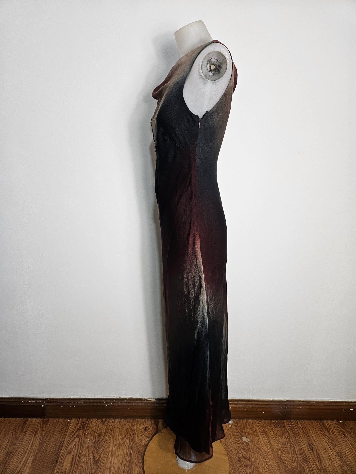 Robe dégradée brodée de perles