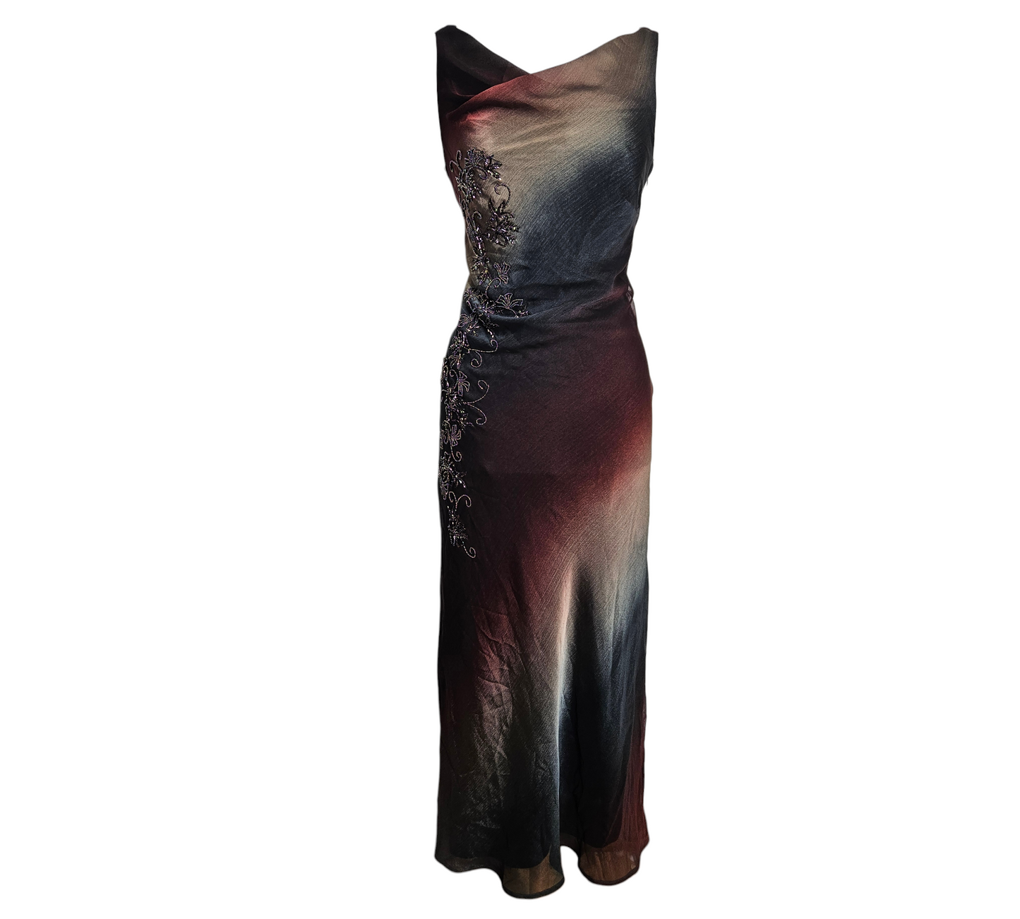 Robe dégradée brodée de perles