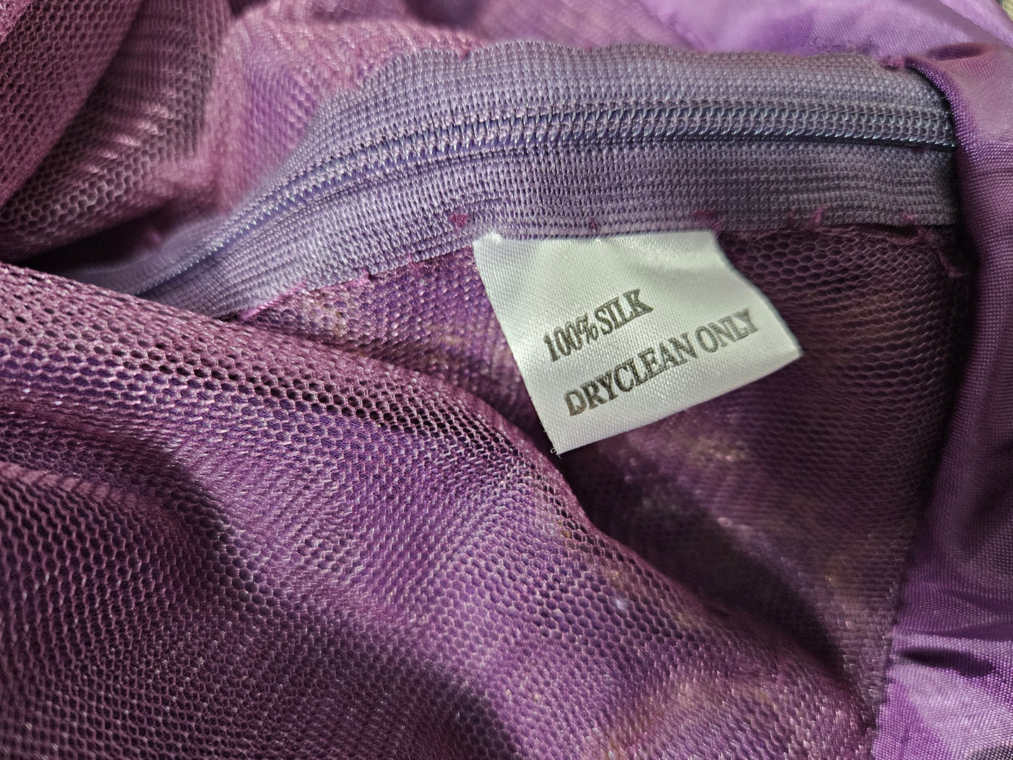 Maxi robe violette brodée