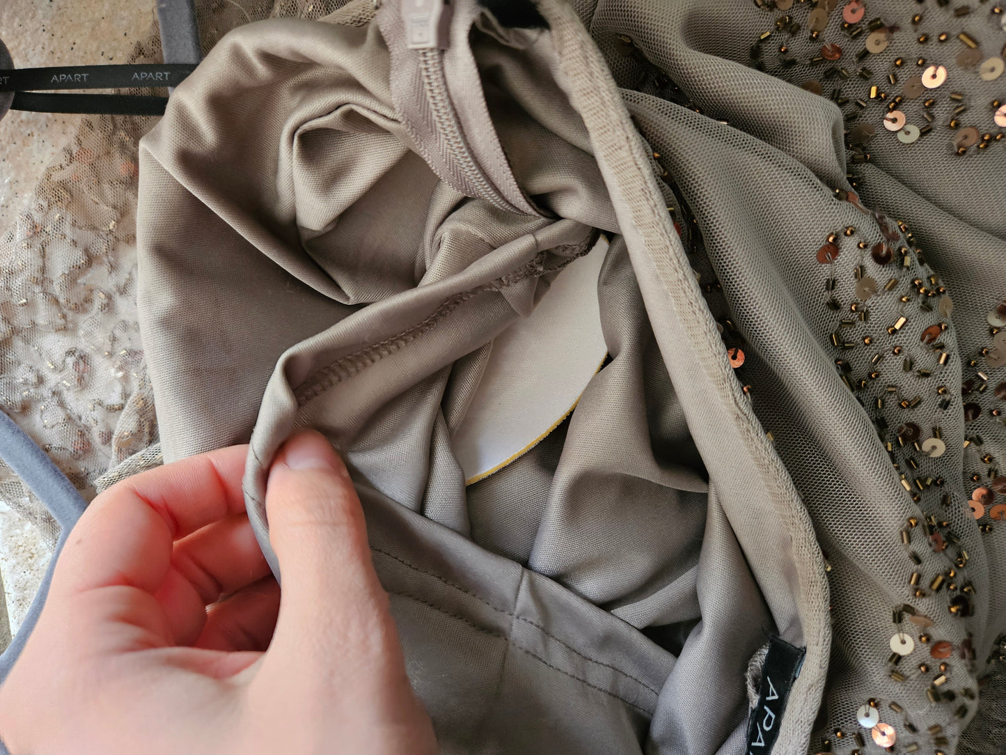 Sequin-embroidered voile dress