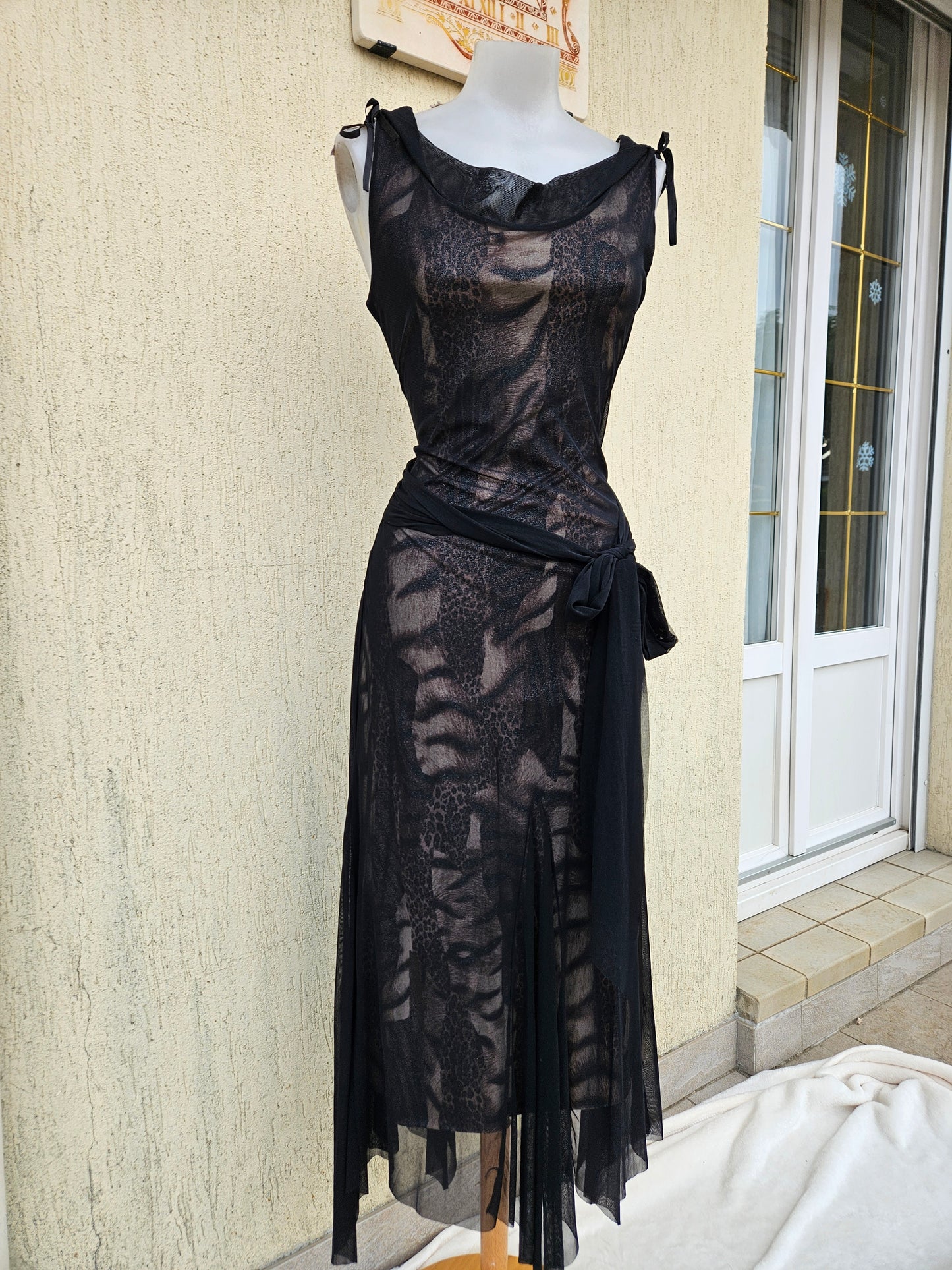 Robe en voile doublure zébrée